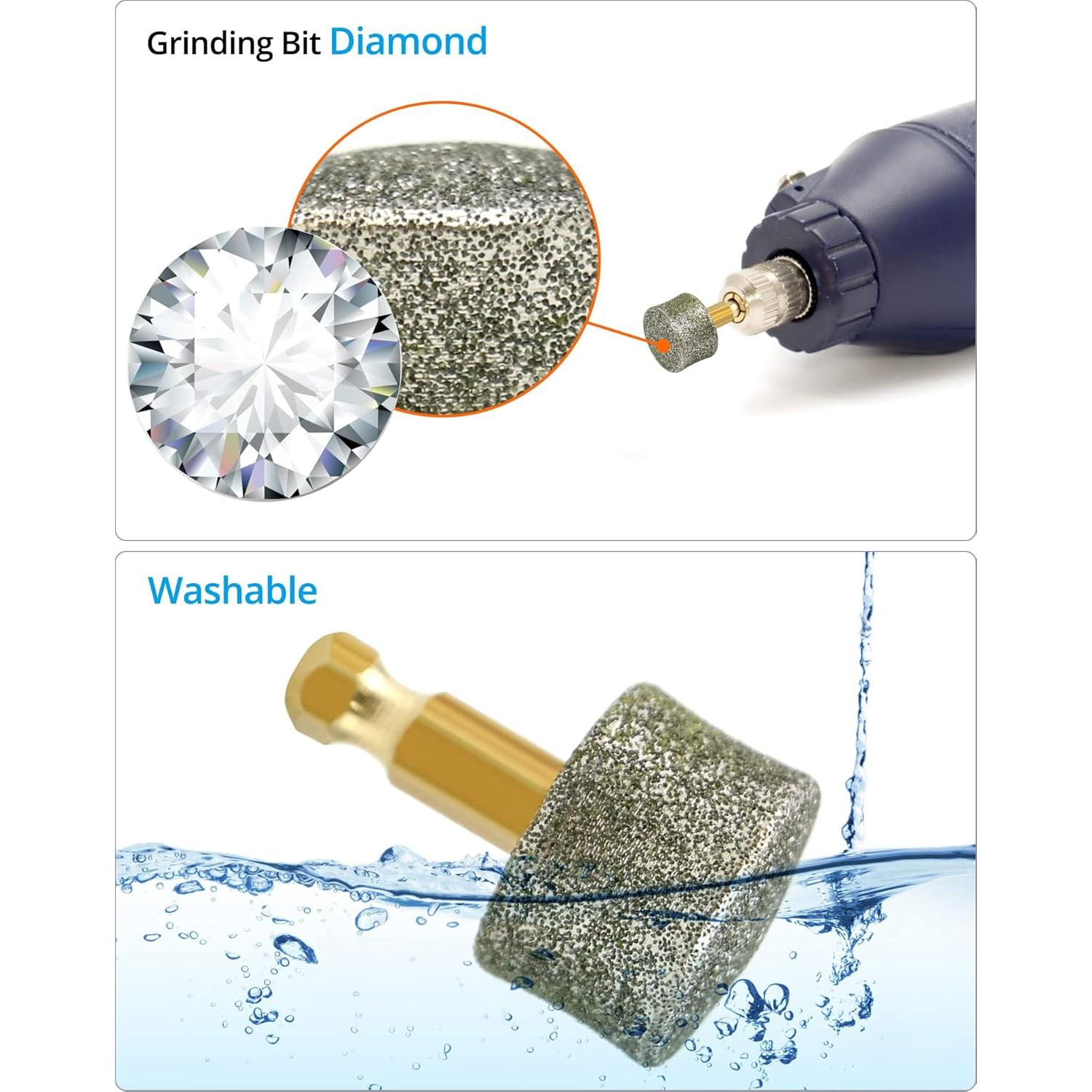 Cabezal de Repuesto para Amoladora de Uñas QWORK - 10 Piezas Diamante