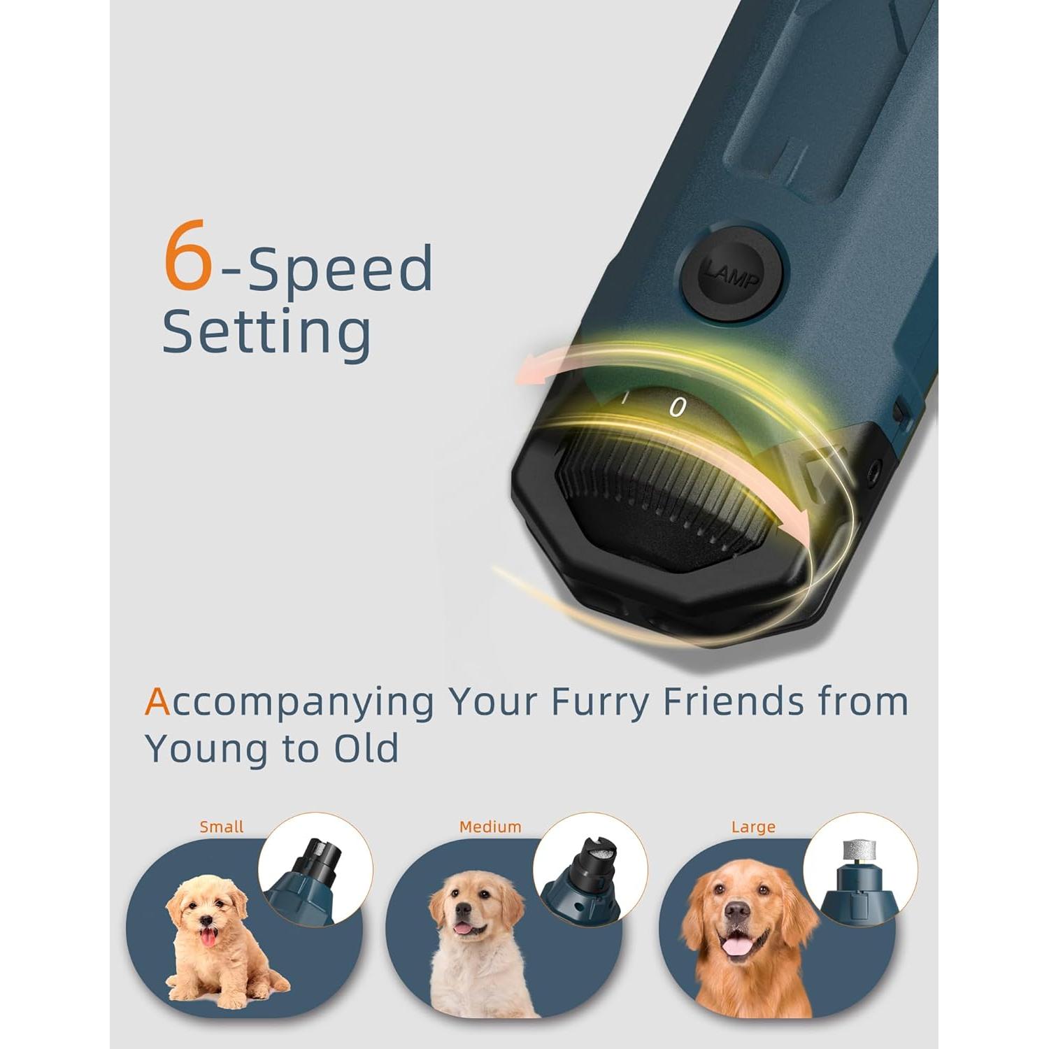 Muela de Uñas para Perros Pedgogo 6 Velocidades 12000RPM