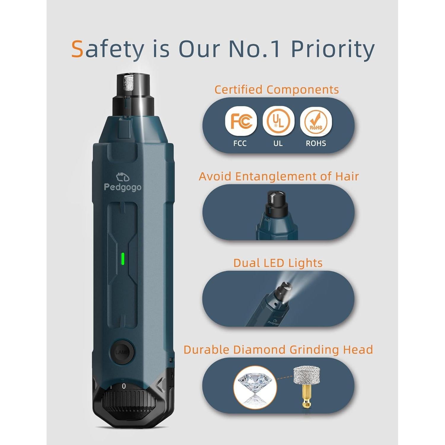 Muela de Uñas para Perros Pedgogo 6 Velocidades 12000RPM