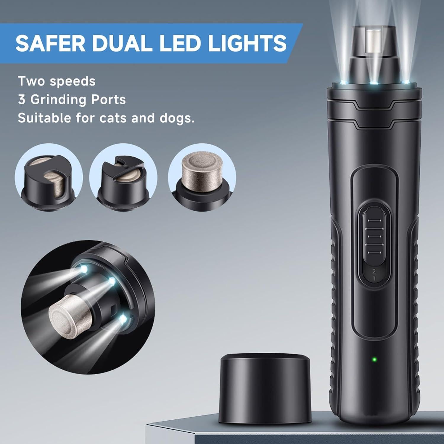 Cortador de Uñas Eléctrico para Perros y Gatos PARAMISS 2 Velocidades