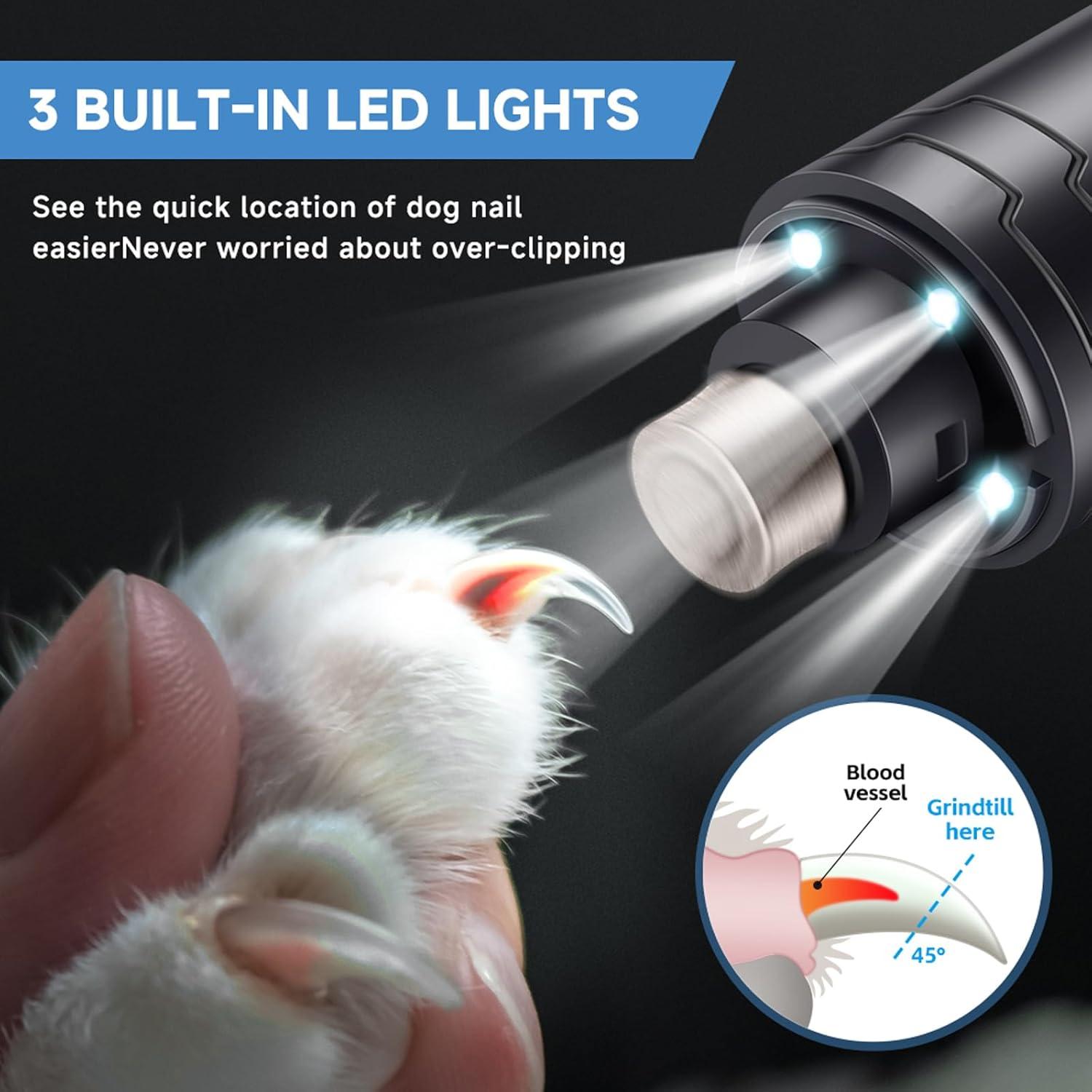 Cortador de Uñas Eléctrico para Perros y Gatos PARAMISS 2 Velocidades