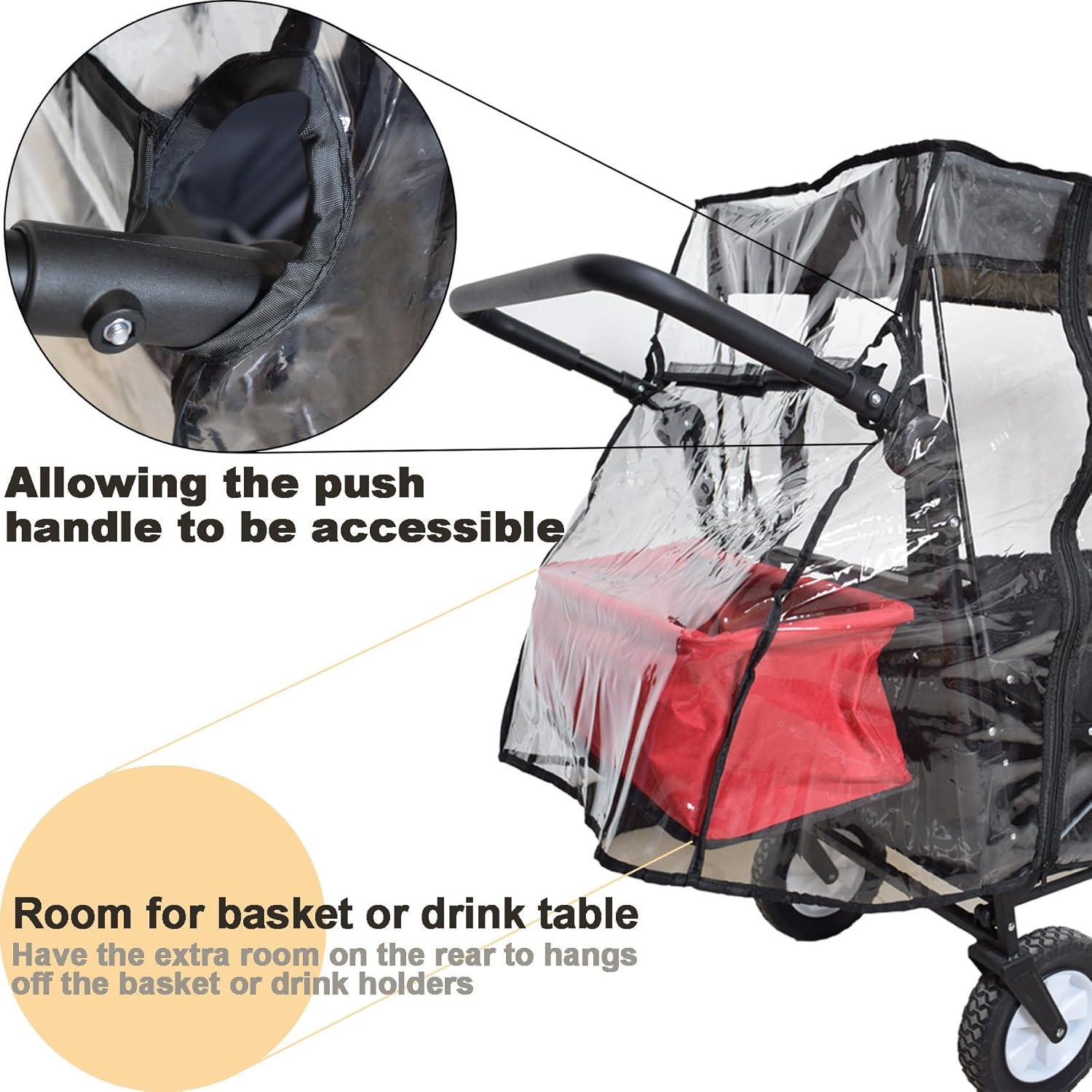 Cubierta de Lluvia para Carro Plegable de Plástico EVA 76x52cm
