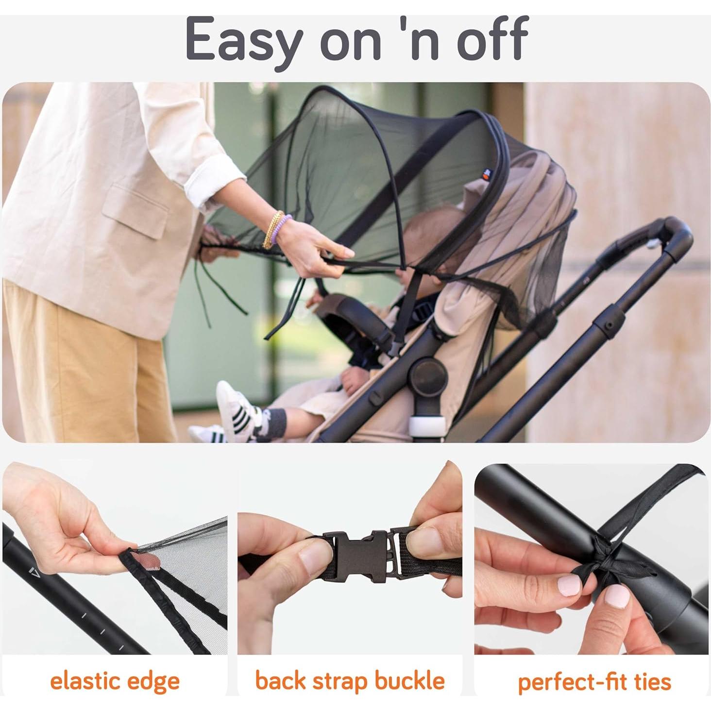 Funda para Mosquitos de Cochecito Baby Uma - Universal, Negra