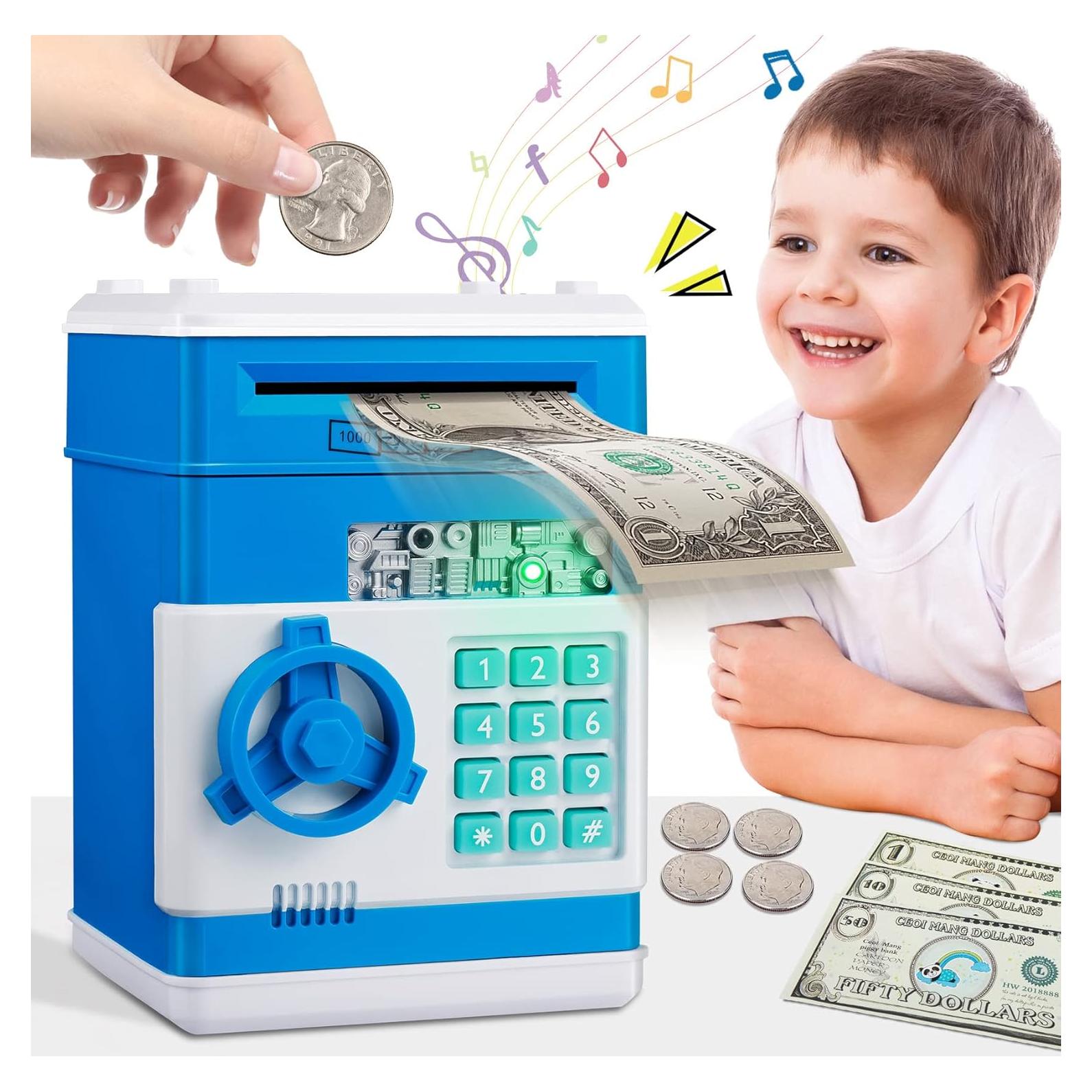 Hucha Electrónica para Niños MAGIBX Azul - Caja de Ahorro 450g