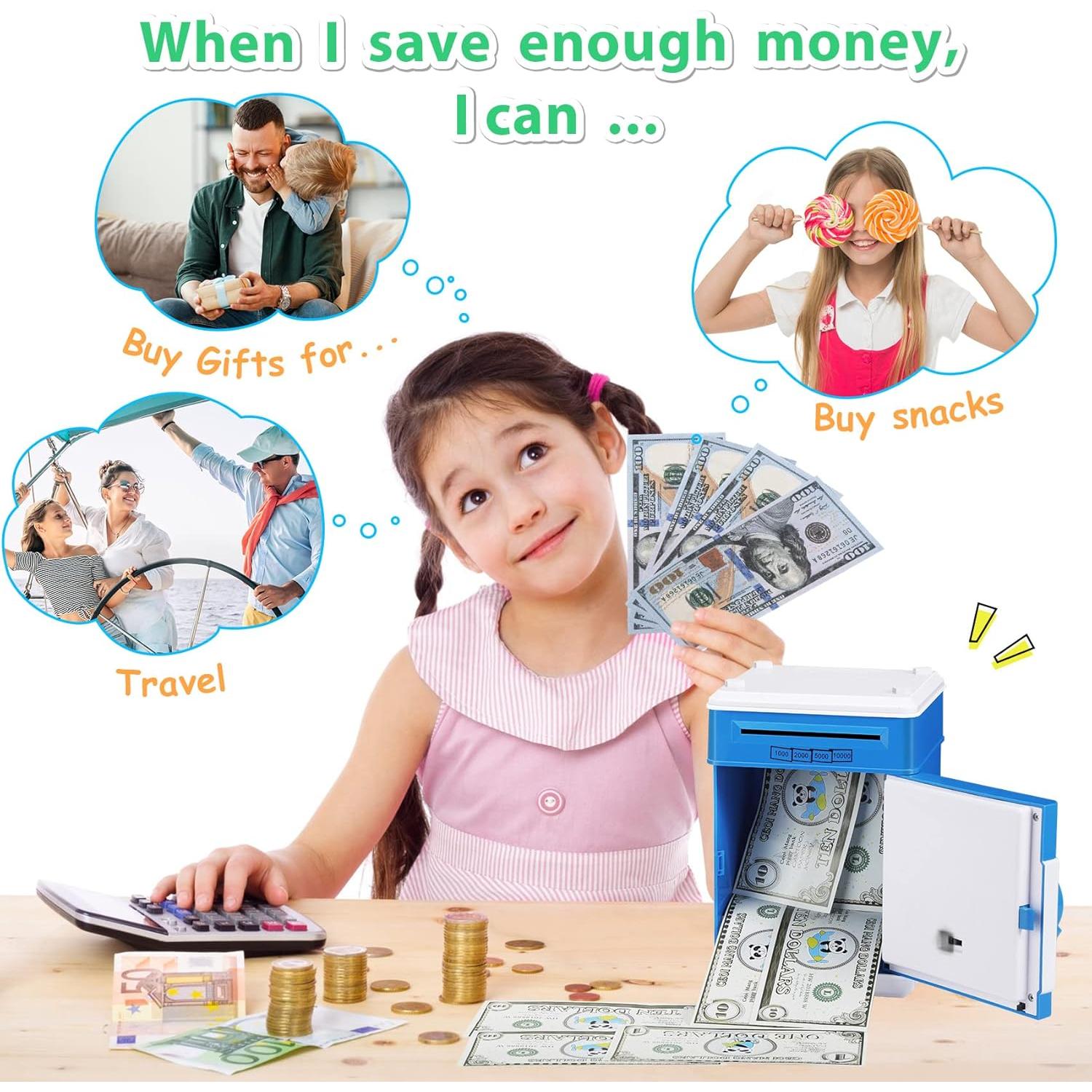 Hucha Electrónica para Niños MAGIBX Azul - Caja de Ahorro 450g