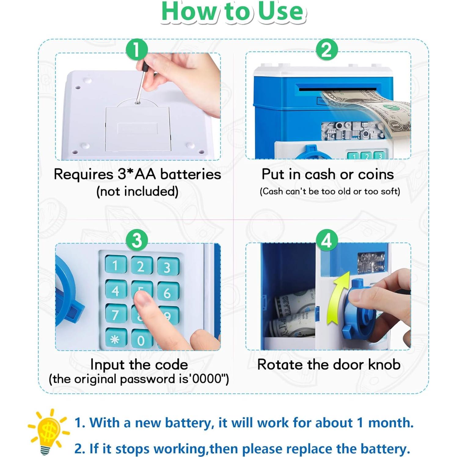 Hucha Electrónica para Niños MAGIBX Azul - Caja de Ahorro 450g