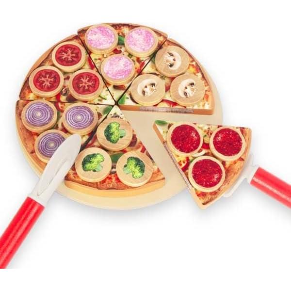 Set de Juguete de Pizza de Madera WoodenEdu - 6 Piezas