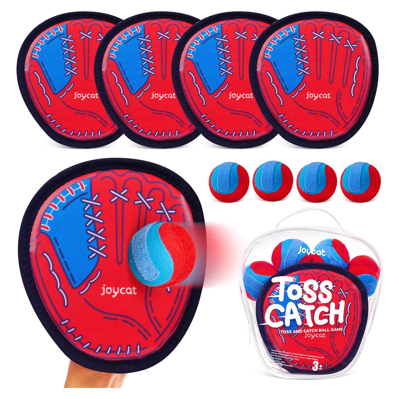 Juego de Lanzar y Atrapar JoyCat - 4 Palas y 4 Pelotas para Niños