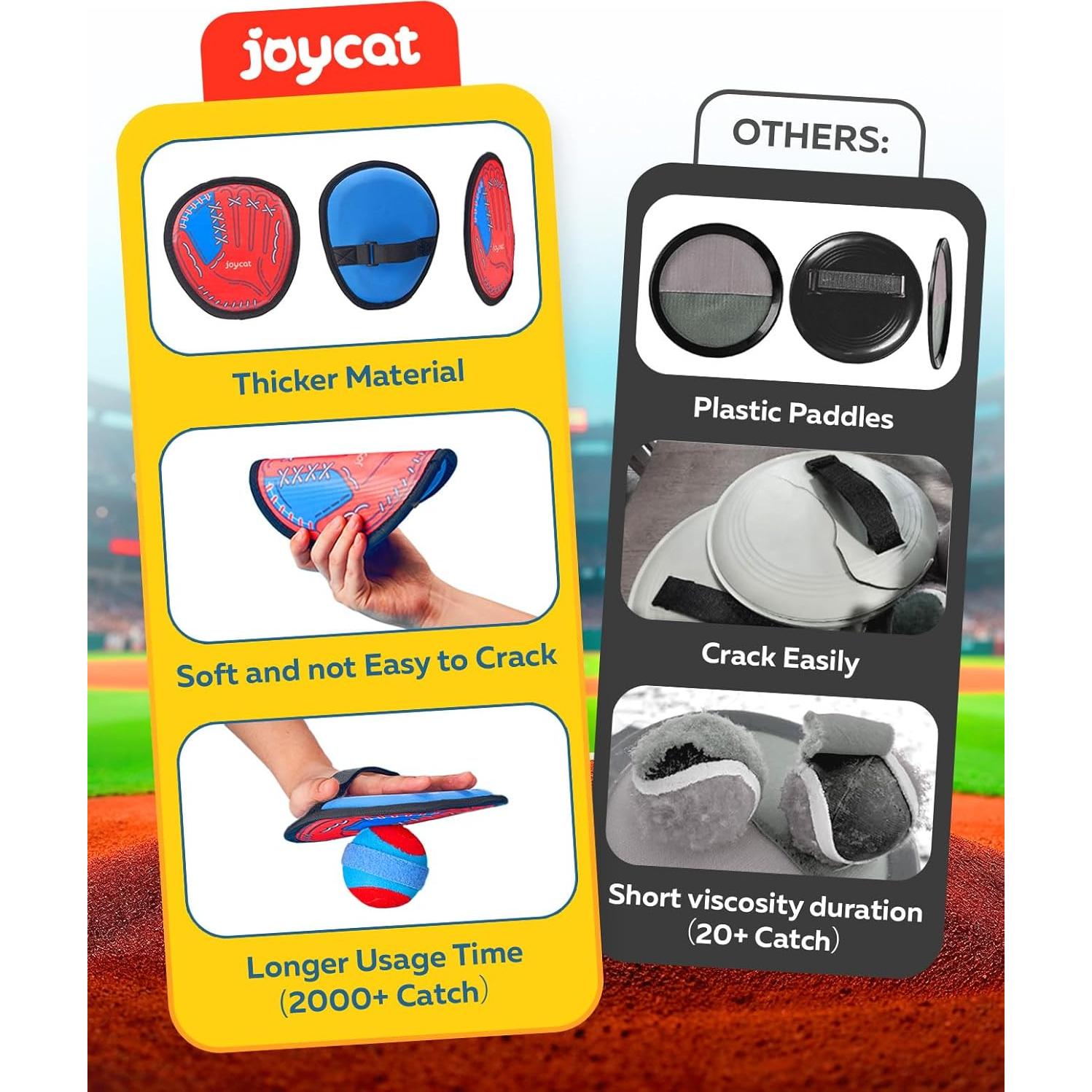 Juego de Lanzar y Atrapar JoyCat - 4 Palas y 4 Pelotas para Niños