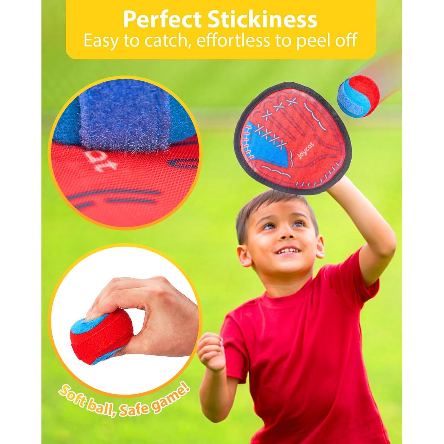 Juego de Lanzar y Atrapar JoyCat - 4 Palas y 4 Pelotas para Niños