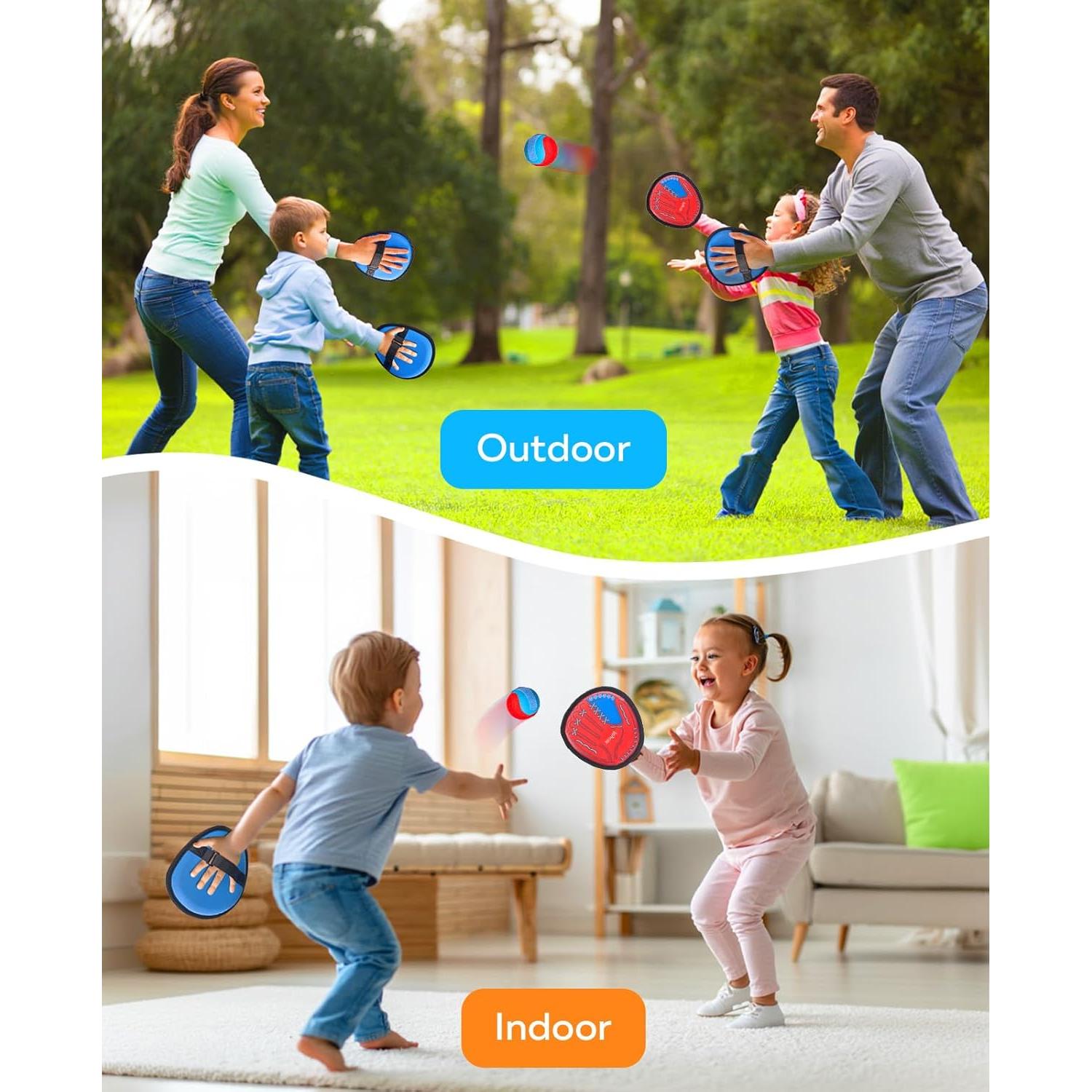 Juego de Lanzar y Atrapar JoyCat - 4 Palas y 4 Pelotas para Niños