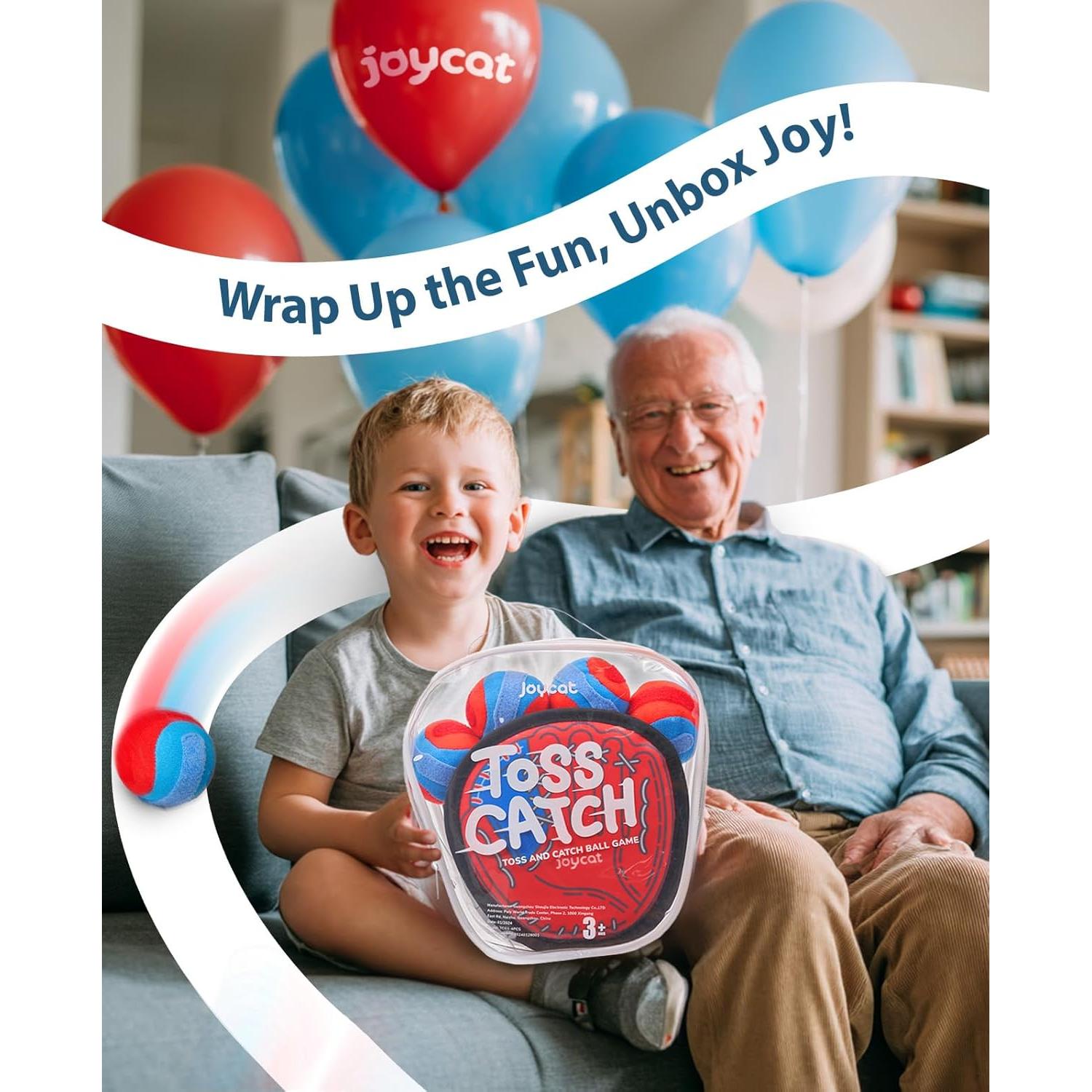 Juego de Lanzar y Atrapar JoyCat - 4 Palas y 4 Pelotas para Niños