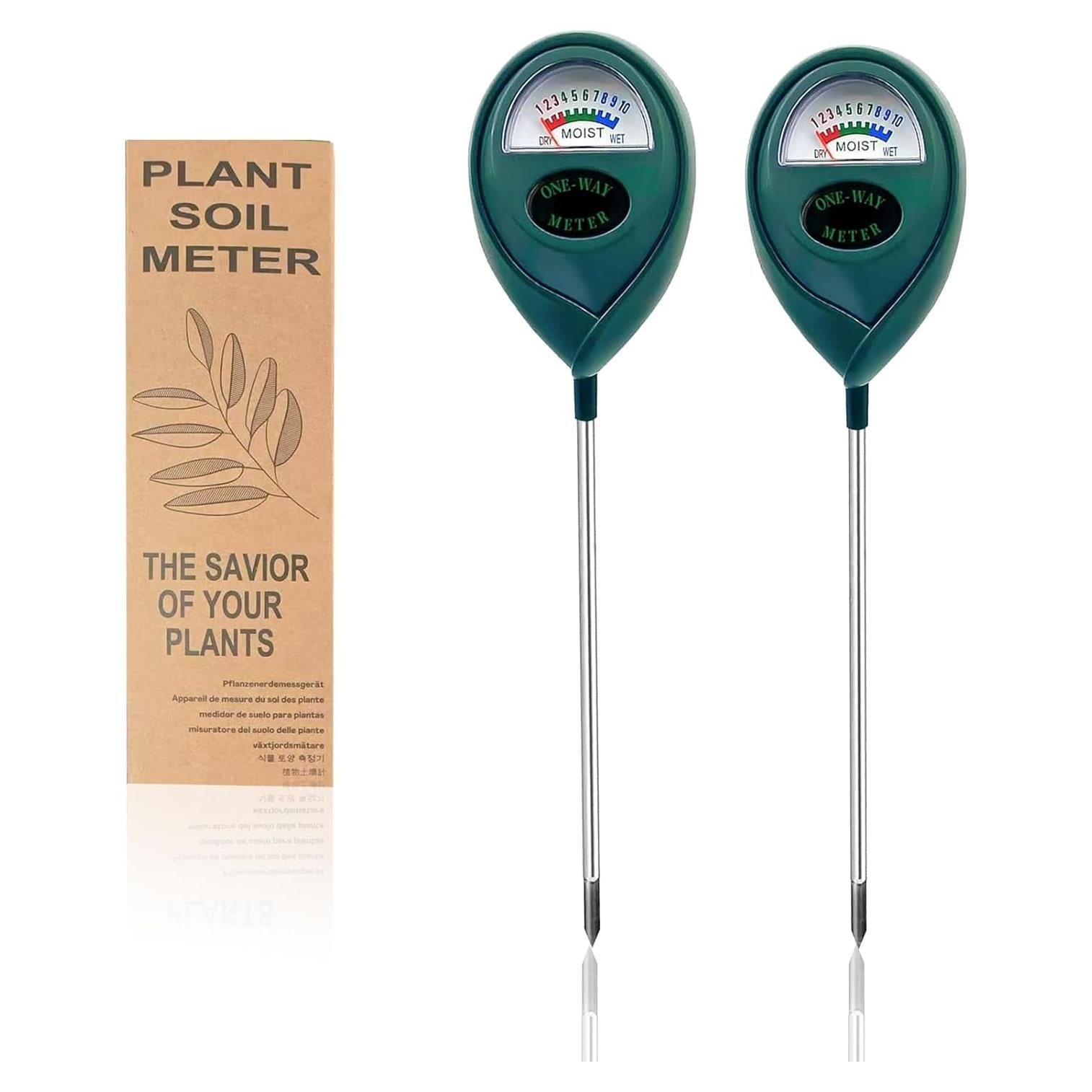 Medidor de Humedad del Suelo MEPHILIMIA 2 Pcs Sin Batería