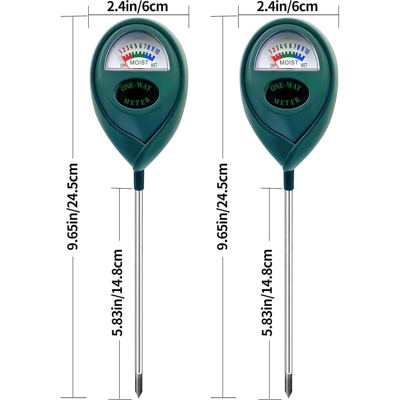Medidor de Humedad del Suelo MEPHILIMIA 2 Pcs Sin Batería