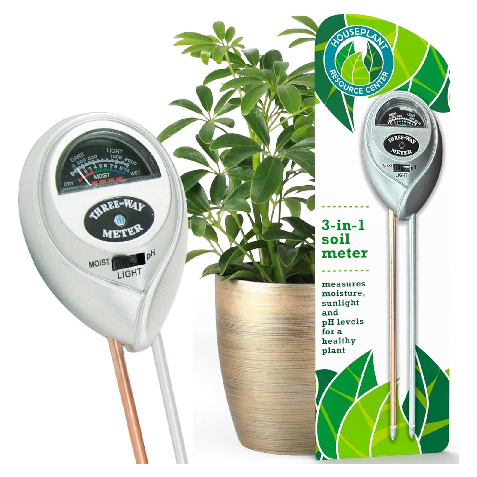 Medidor de Suelo 3-en-1 Centro de Recursos para Plantas