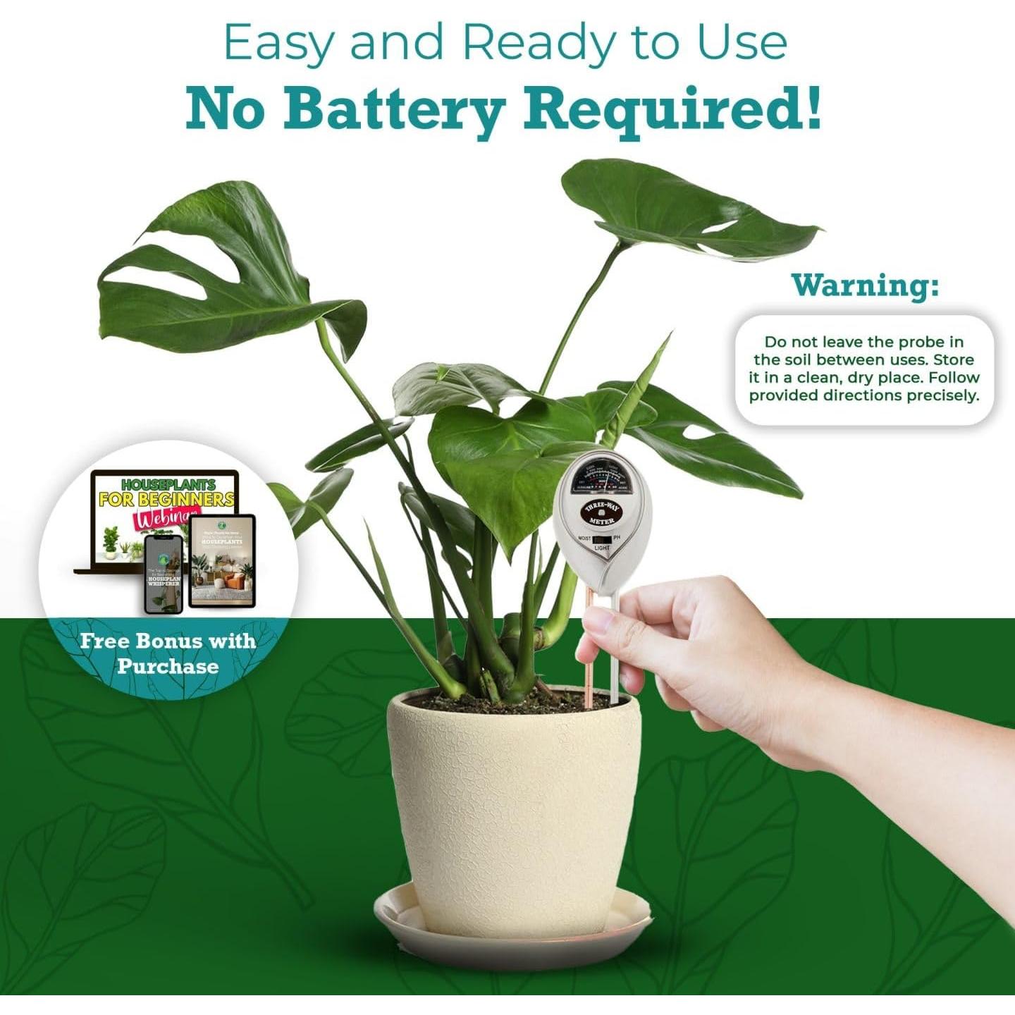 Medidor de Suelo 3-en-1 Centro de Recursos para Plantas