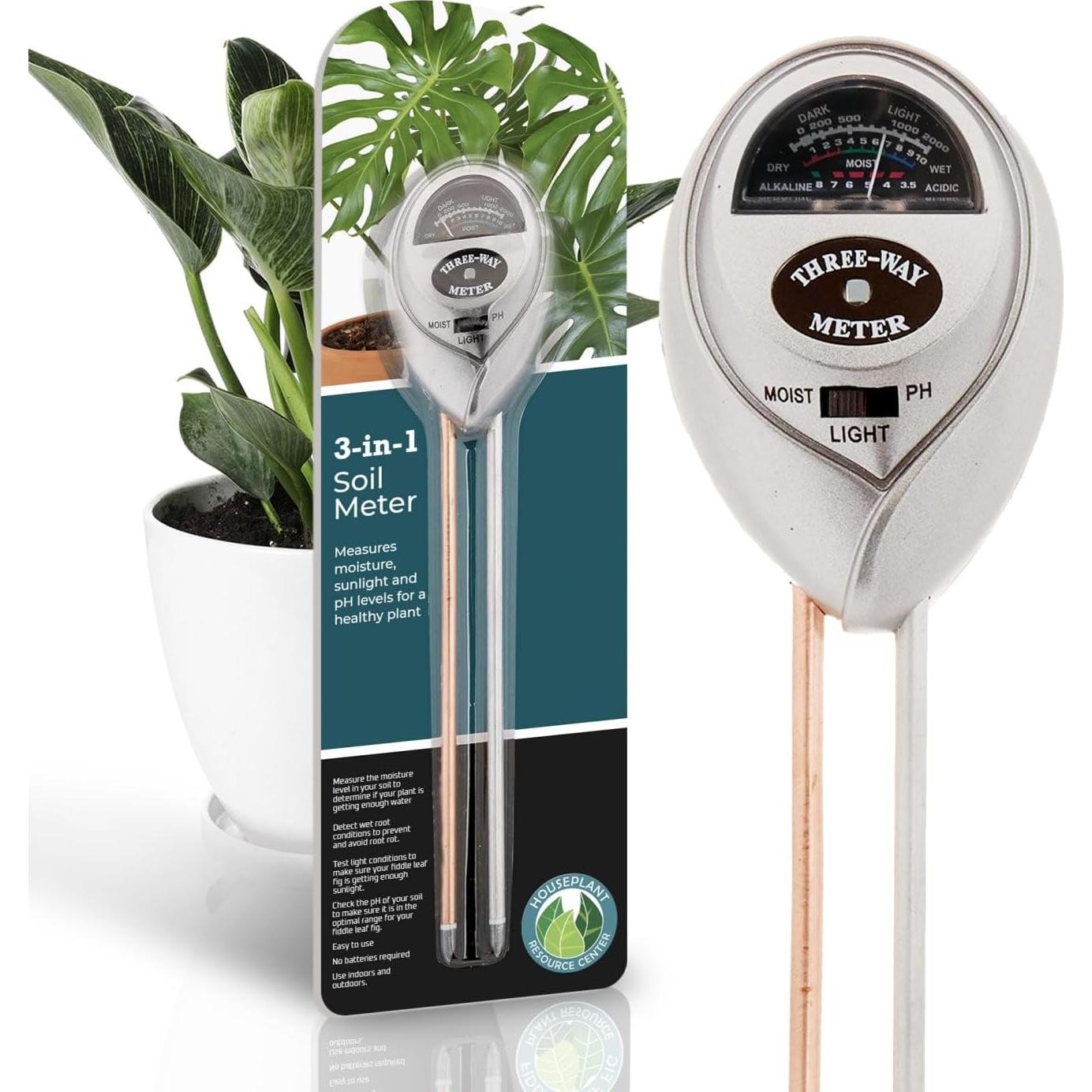 Medidor de Suelo 3-en-1 Centro de Recursos para Plantas