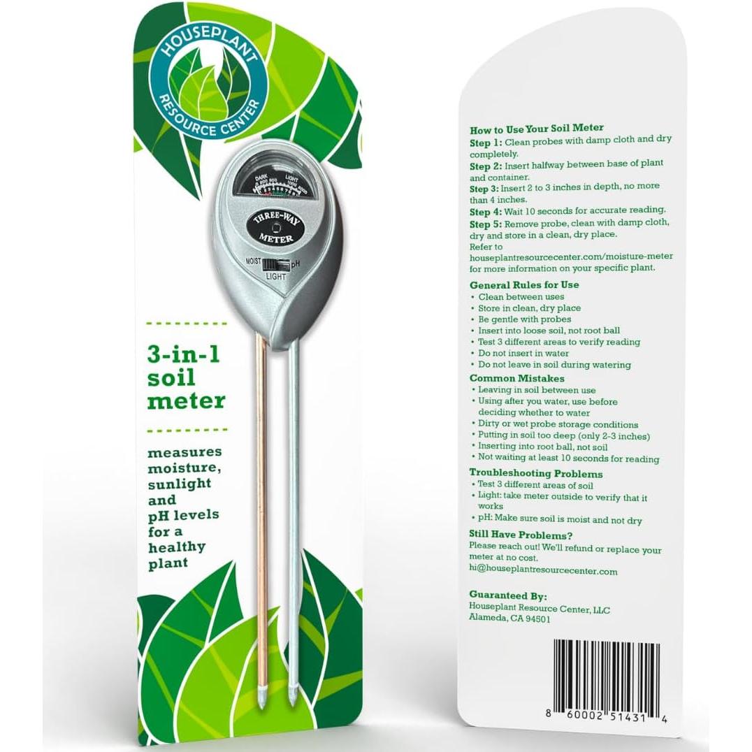 Medidor de Suelo 3-en-1 Centro de Recursos para Plantas