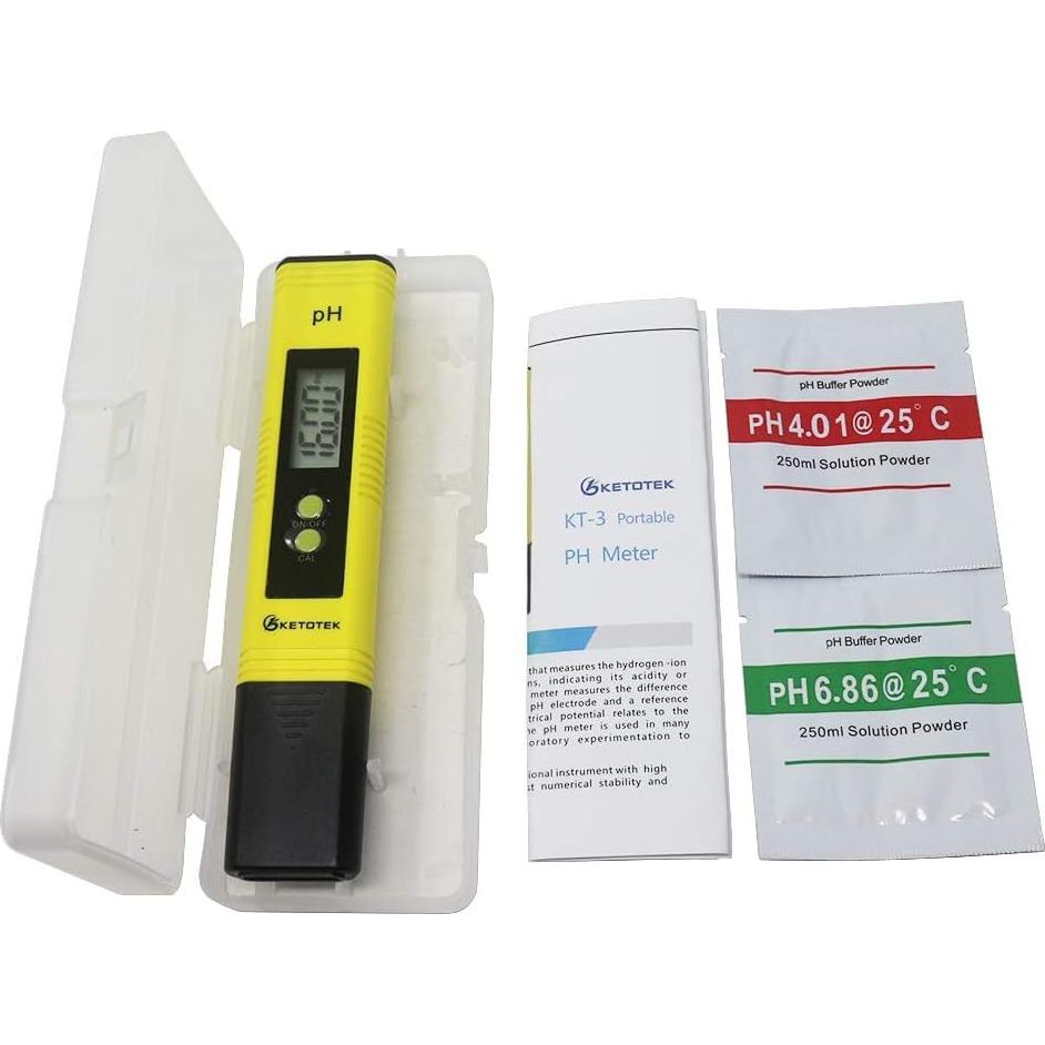 Medidor de pH Digital KETOTEK KT-3 con ATC, 0-16 pH