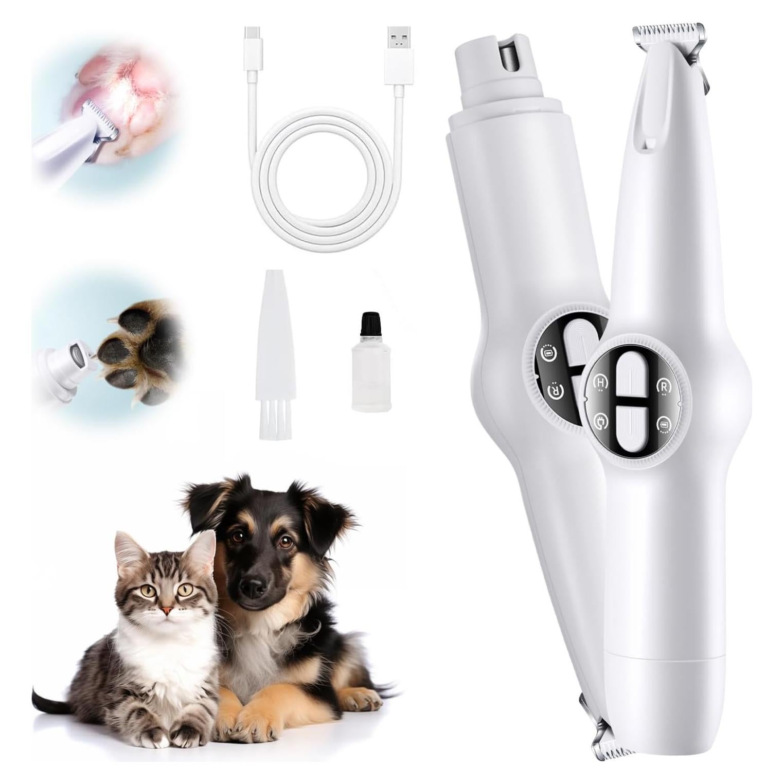 Cortadora de Perros 2 en 1 Recargable USB con Luz LED