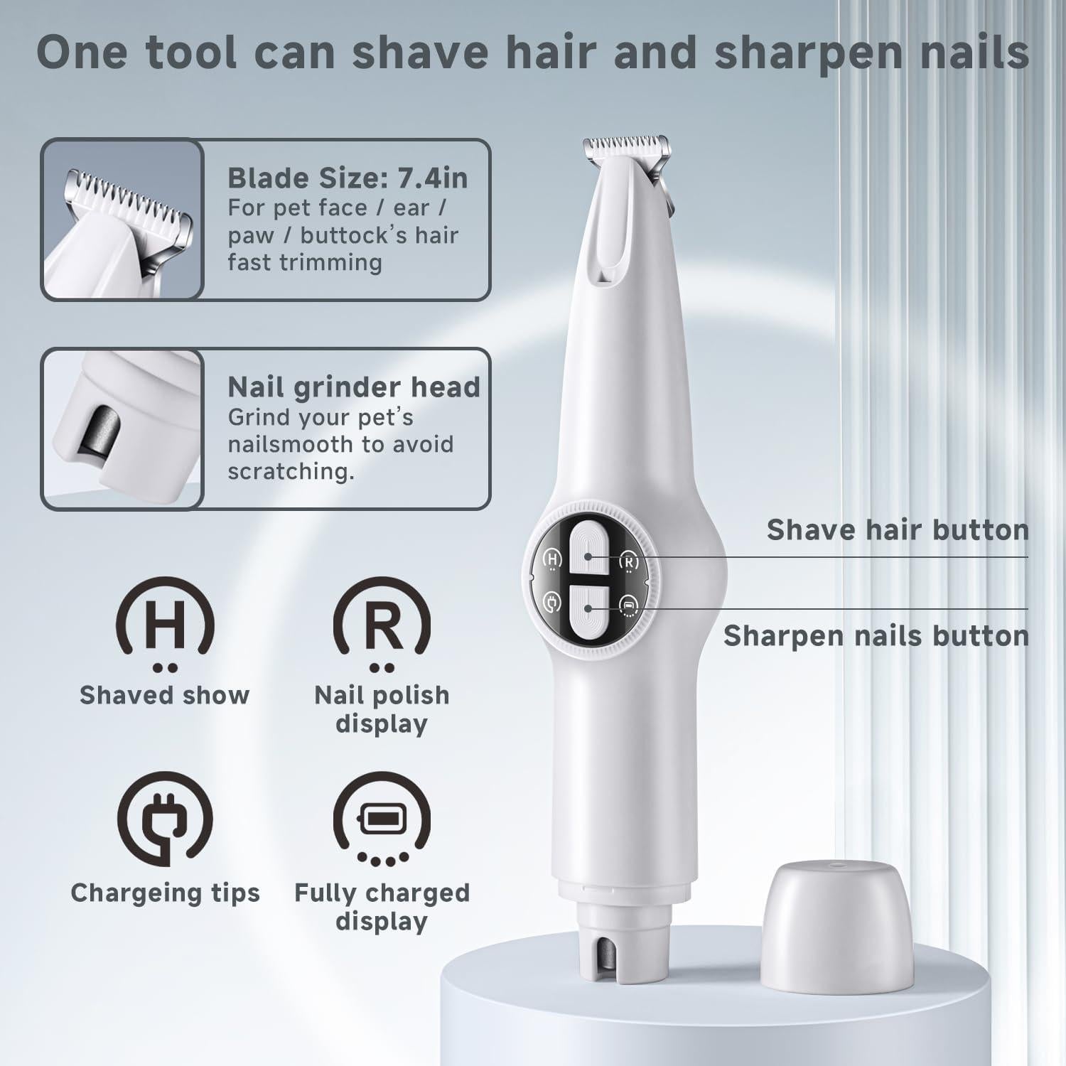 Cortadora de Perros 2 en 1 Recargable USB con Luz LED