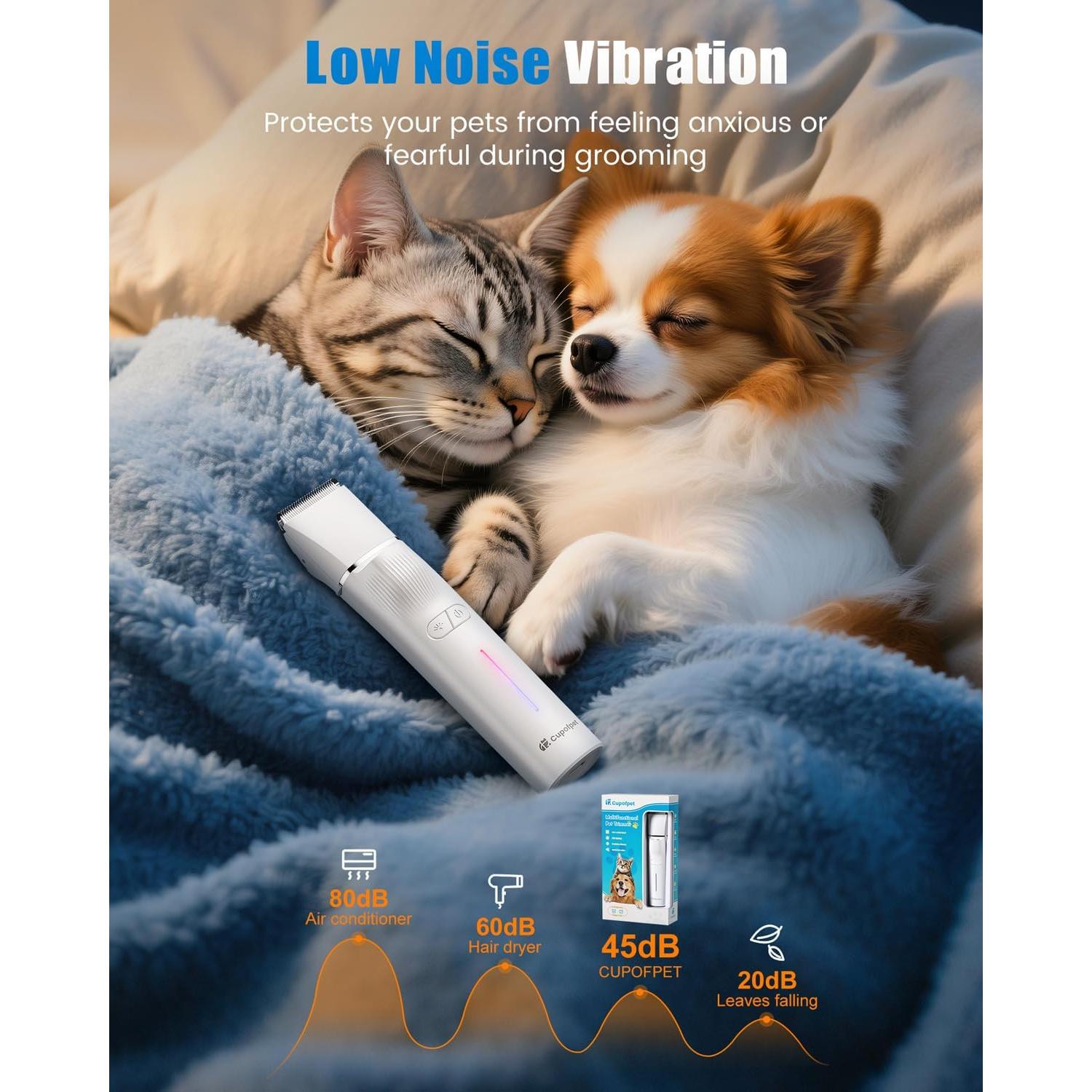 Kit Cortapelos 4-en-1 Cupofpet para Perros y Gatos Blanco