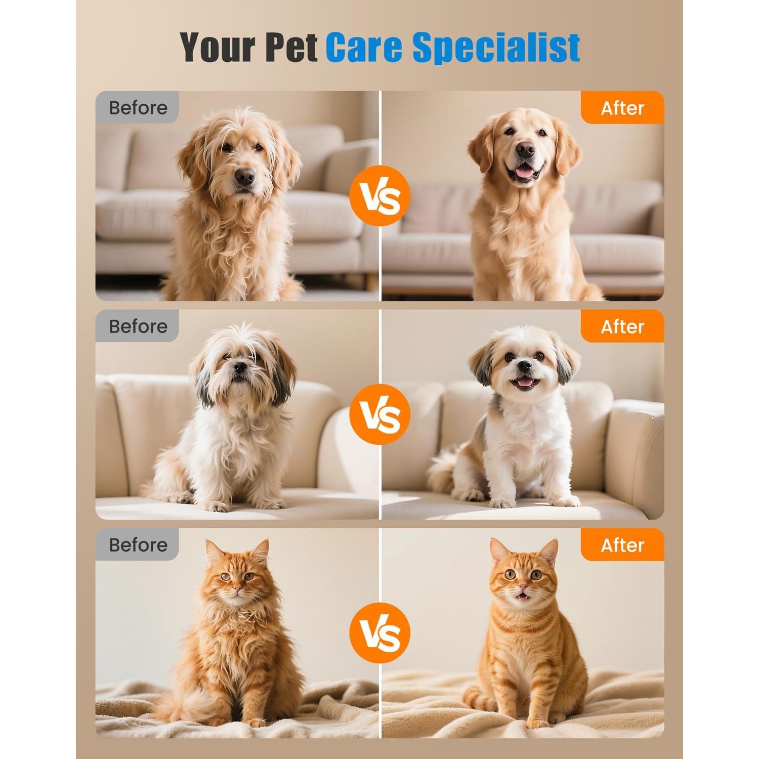 Kit Cortapelos 4-en-1 Cupofpet para Perros y Gatos Blanco