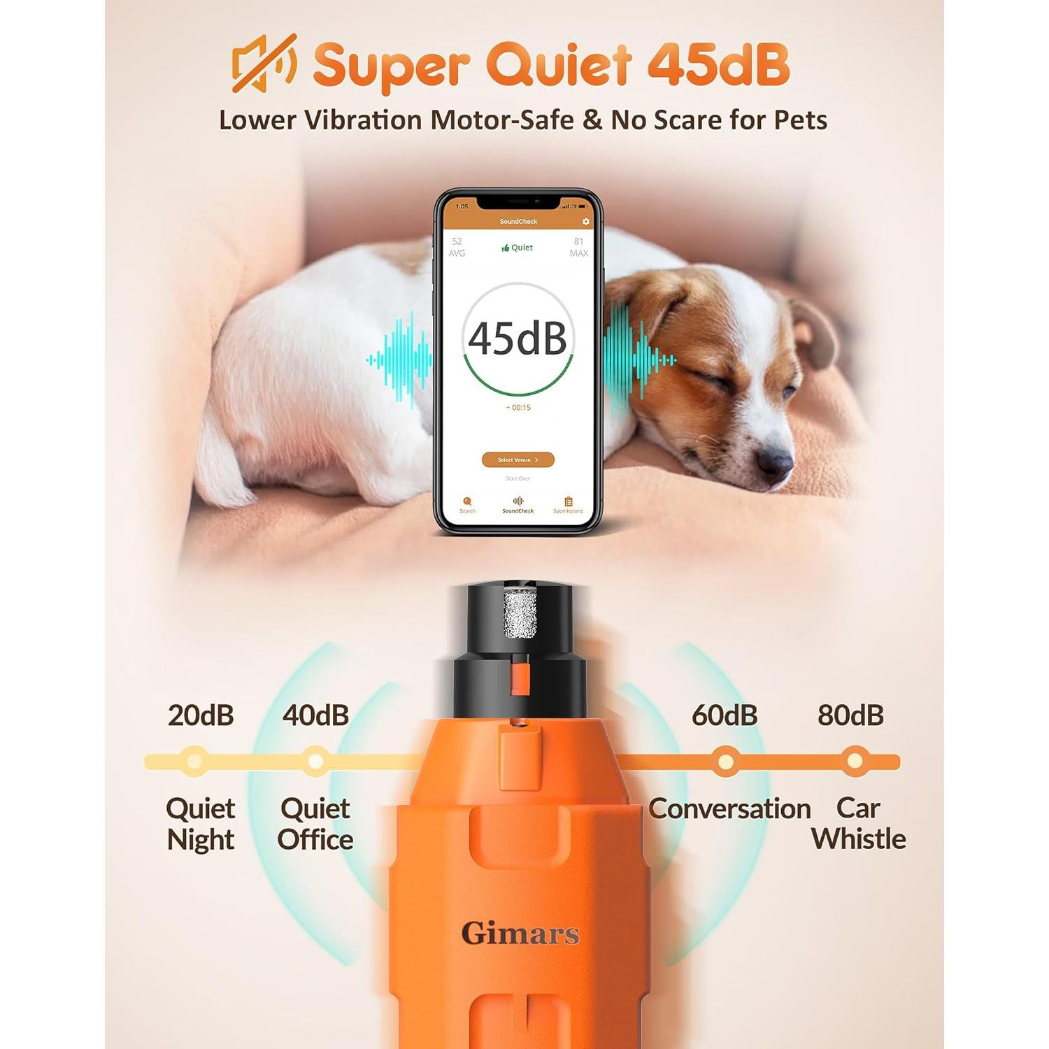 Molinillo de Uñas Eléctrico Gimars N60 6 Velocidades 45 dB