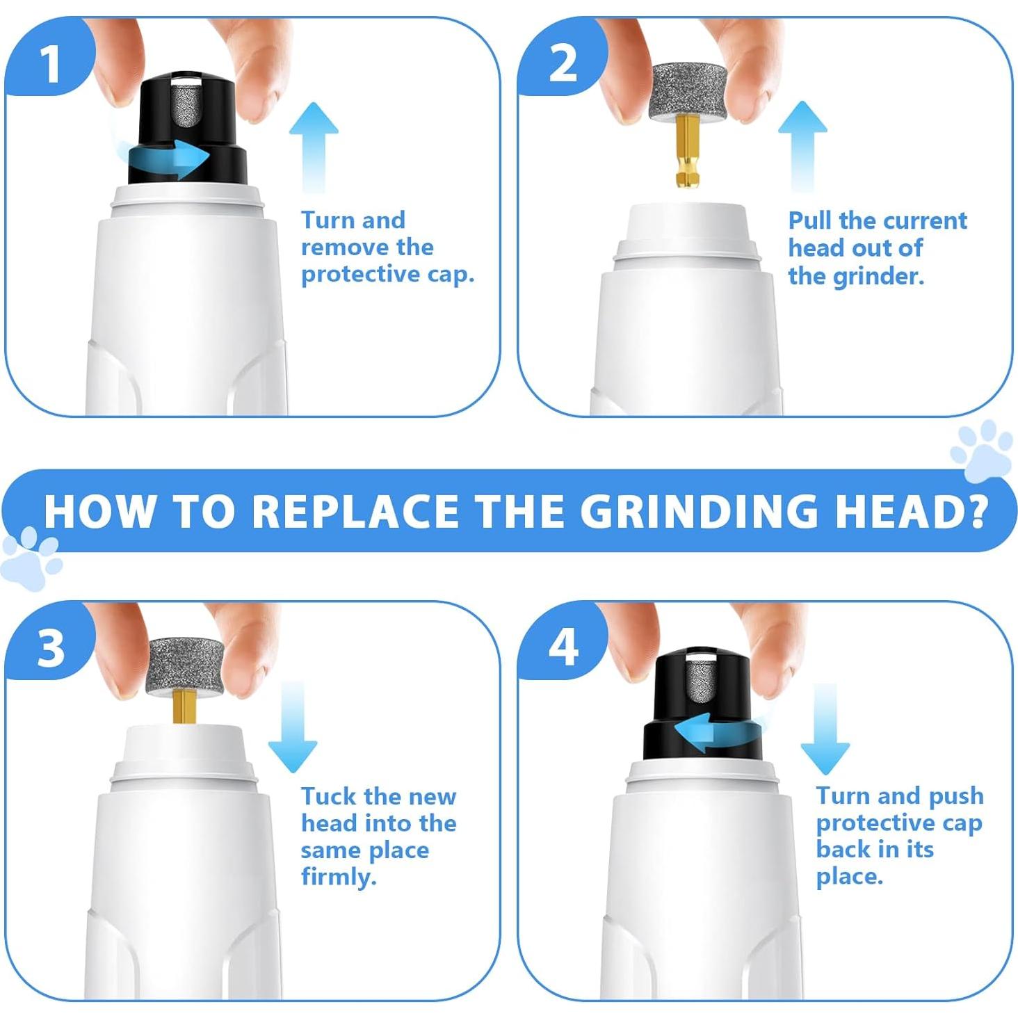 Cabezas de Molido de Diamante para Uñas de Perro - 6 Piezas