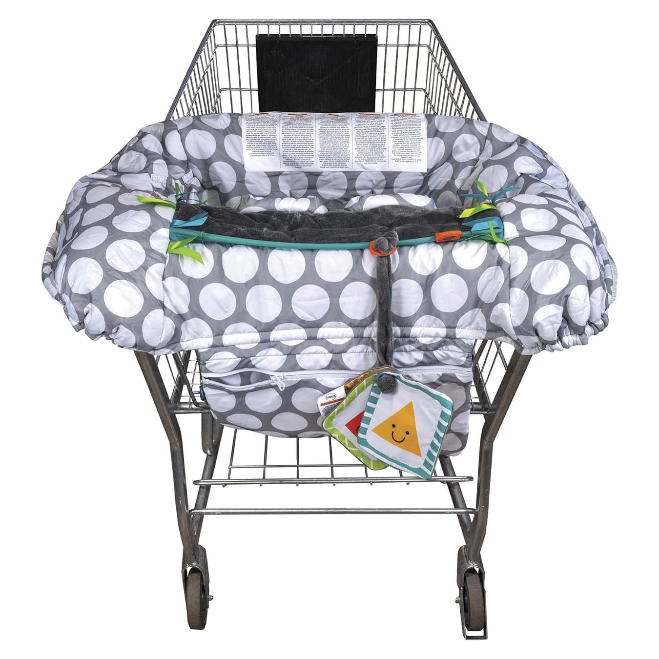 Cubierta de carrito de compras Boppy Preferred - Puntos jumbo grises