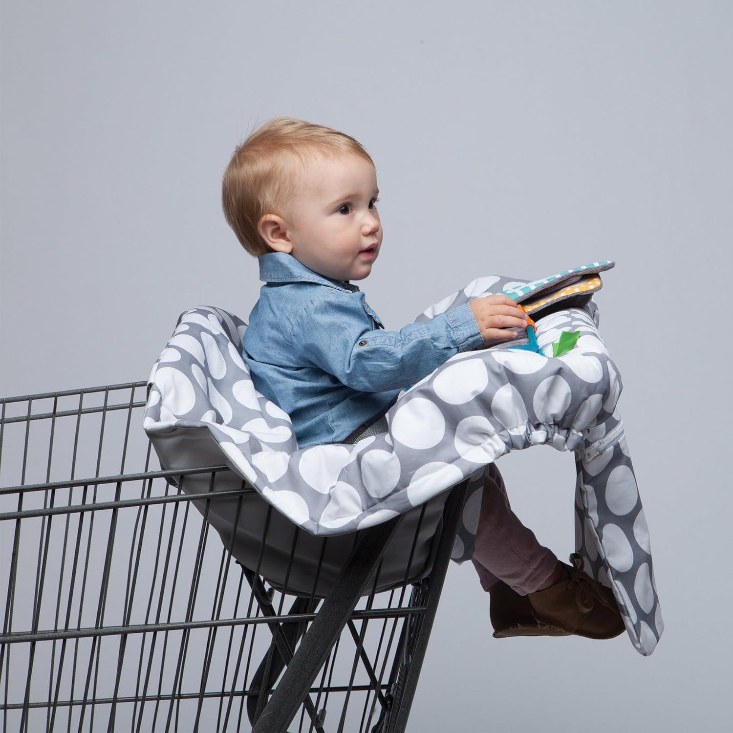 Cubierta de carrito de compras Boppy Preferred - Puntos jumbo grises