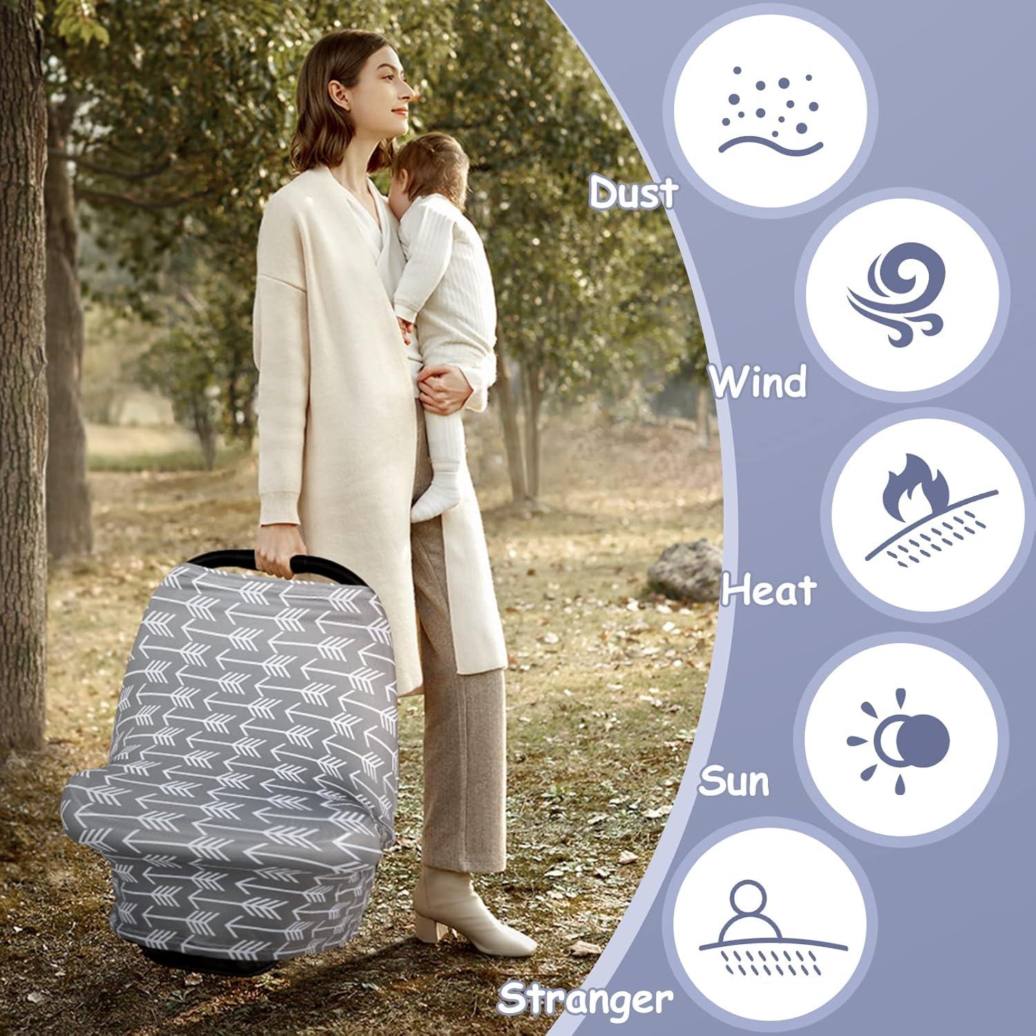 Cubierta de Lactancia Yoofoss Gris - Funda para Cochecito y Asiento