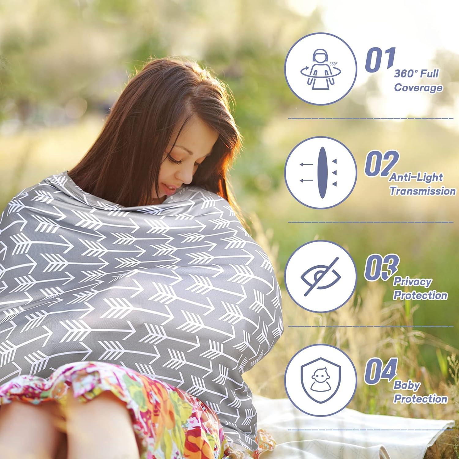 Cubierta de Lactancia Yoofoss Gris - Funda para Cochecito y Asiento