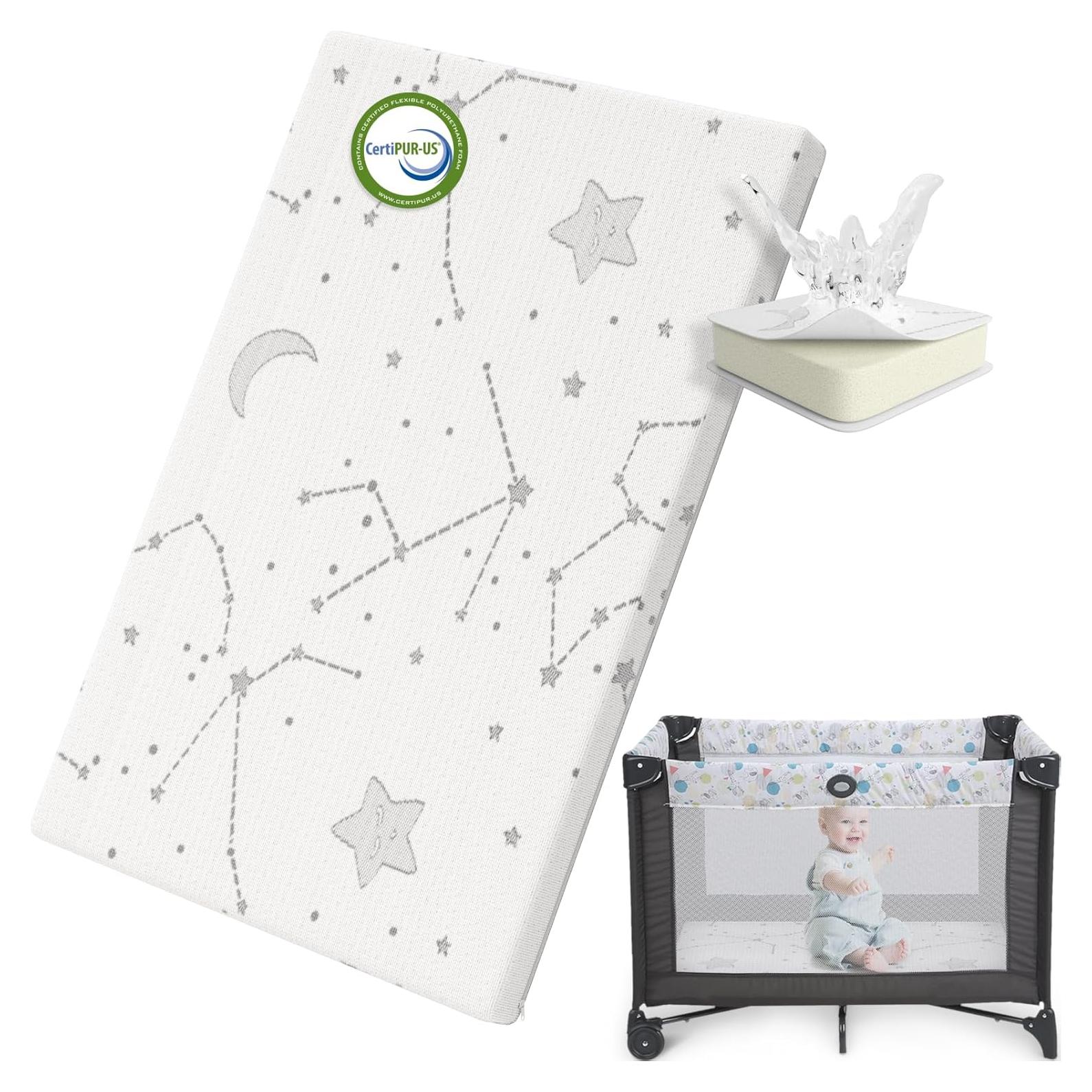 Colchón YENING para Pack and Play 96.5x66x2.5 cm CertiPUR