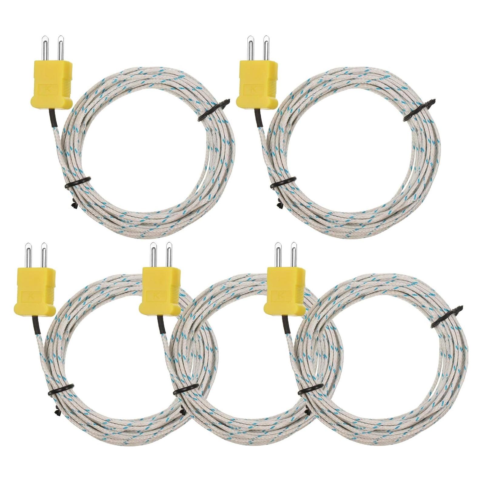 5 Sensores de Sonda Termopar Tipo K Weewooday 3m -50 a 400°C