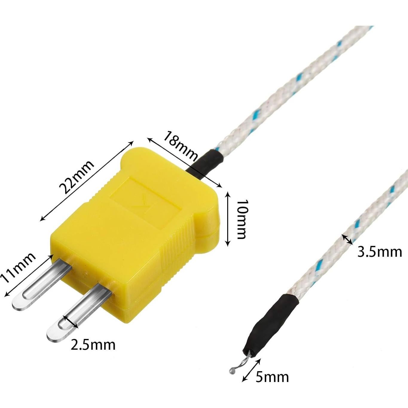 5 Sensores de Sonda Termopar Tipo K Weewooday 3m -50 a 400°C