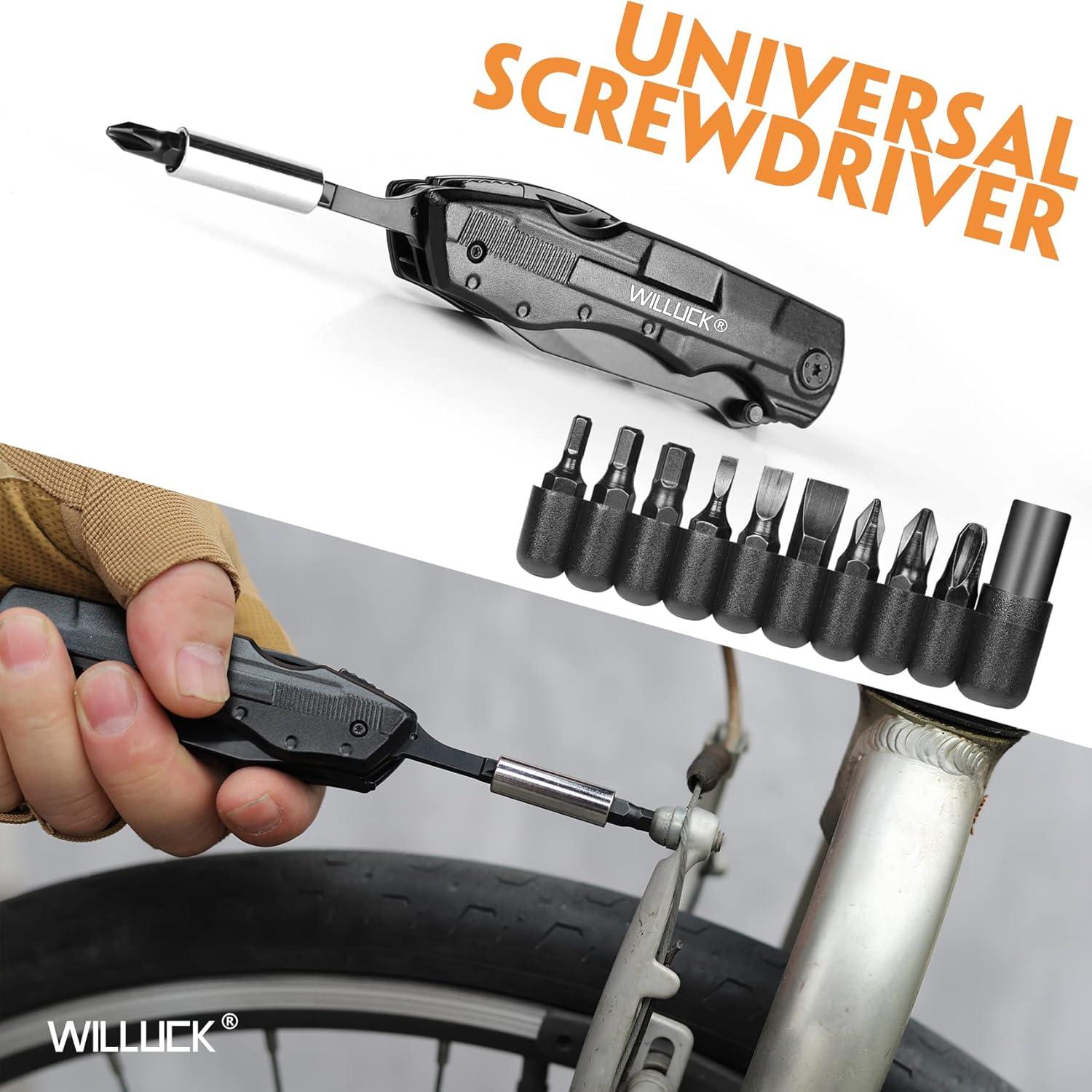 Cuchillo Multitool WILLUCK 9 en 1 para Camping y Emergencias