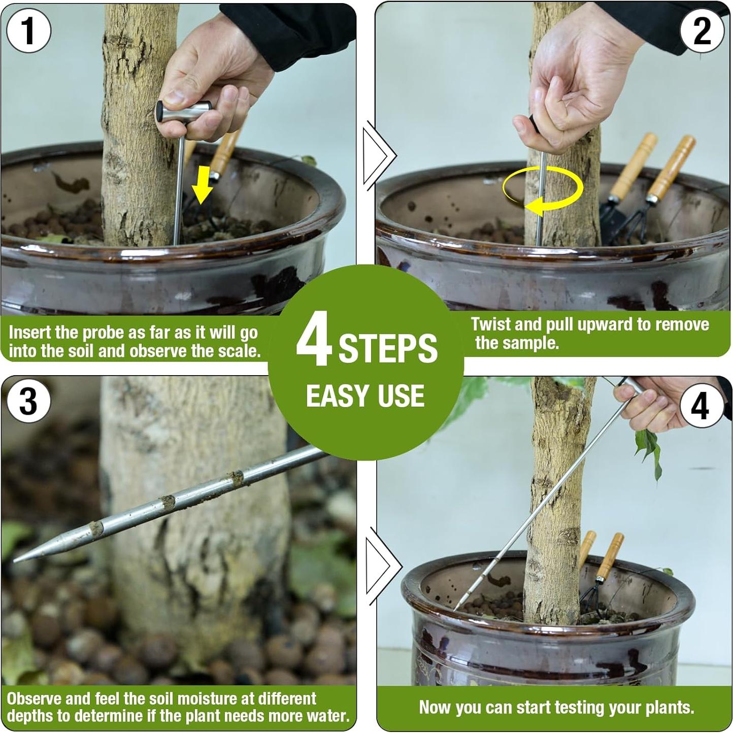 Medidor de Humedad de Suelo Lichtund 35.56 cm Acero Inoxidable