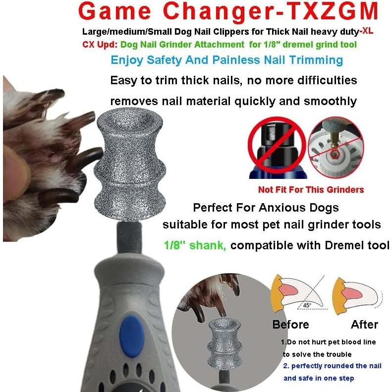 Cabezas de Repuesto para Amoladora de Uñas de Perro Fit Dremel - Punta de Diamante Indolora