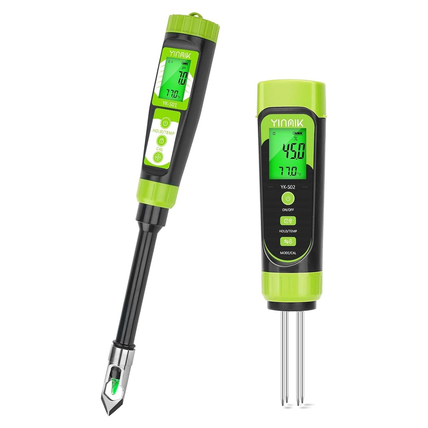 Medidor Digital de pH y Humedad YINMIK 4 en 1 para Suelo