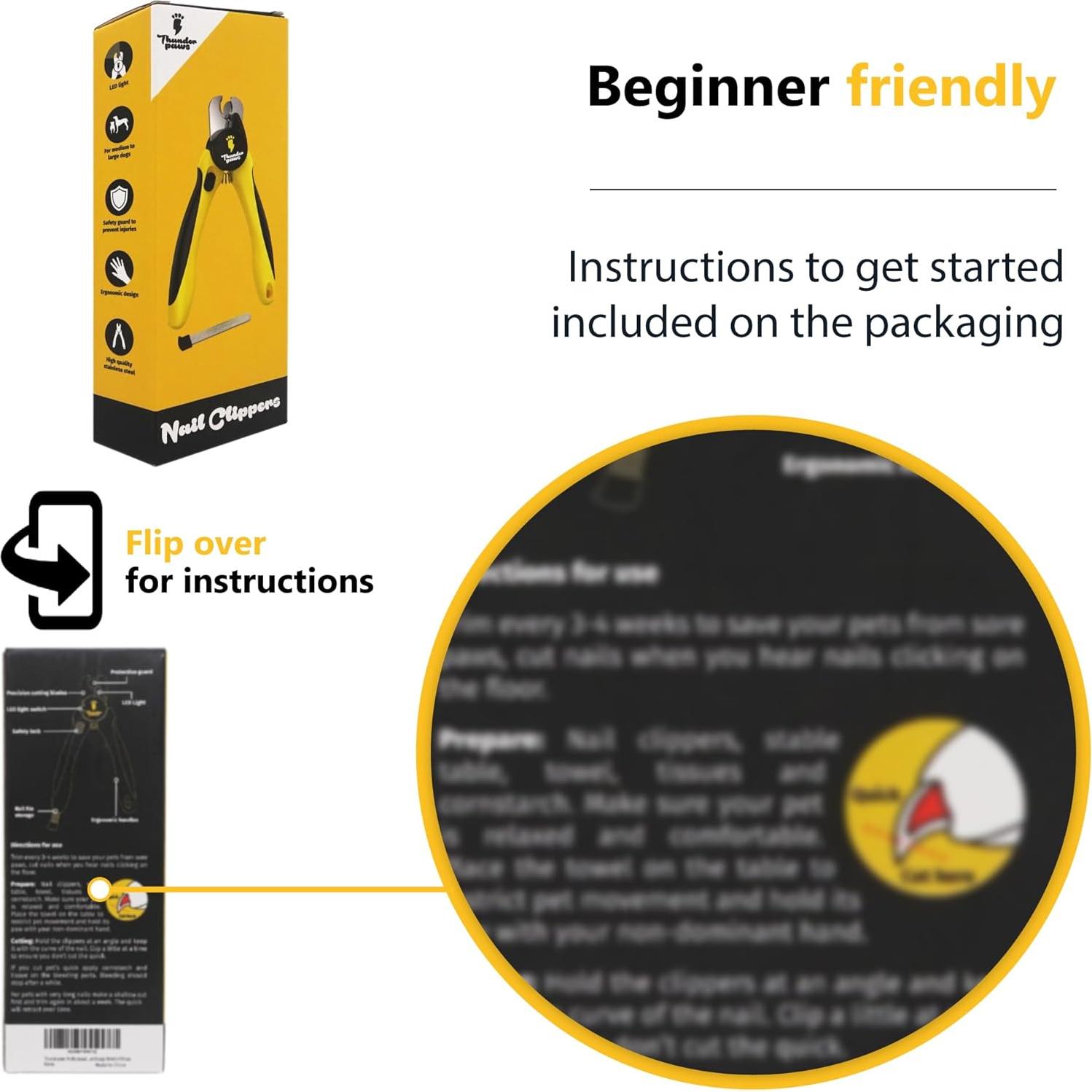 Cortauñas LED Thunderpaws para Perros y Gatos - Mediano-Grande