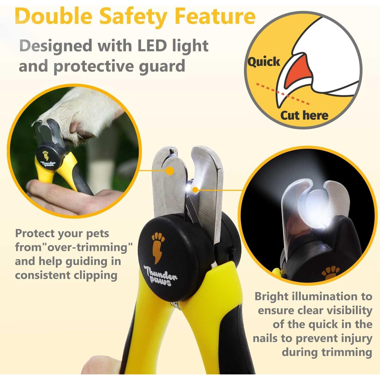 Cortauñas LED Thunderpaws para Perros y Gatos - Mediano-Grande