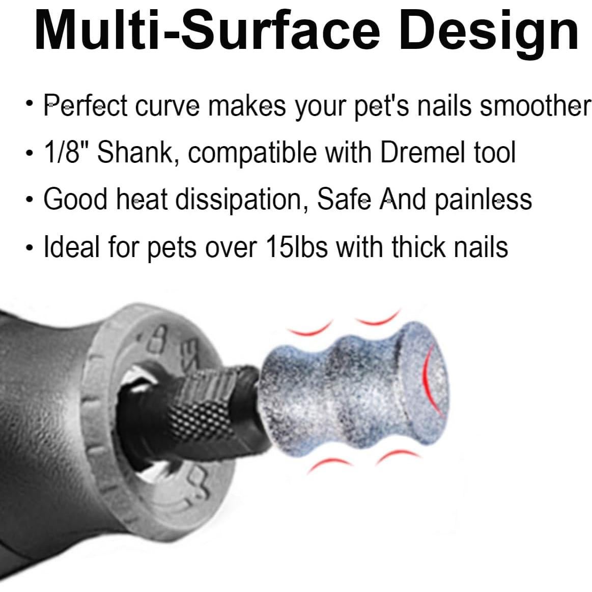 Puntas de Amoladora de Uñas Diamante OVATAVO 1/8" para Perros XL