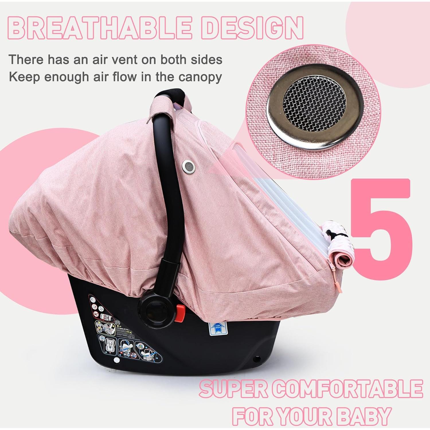 Cubierta de Asiento de Coche para Bebés Beatoutou Rosa