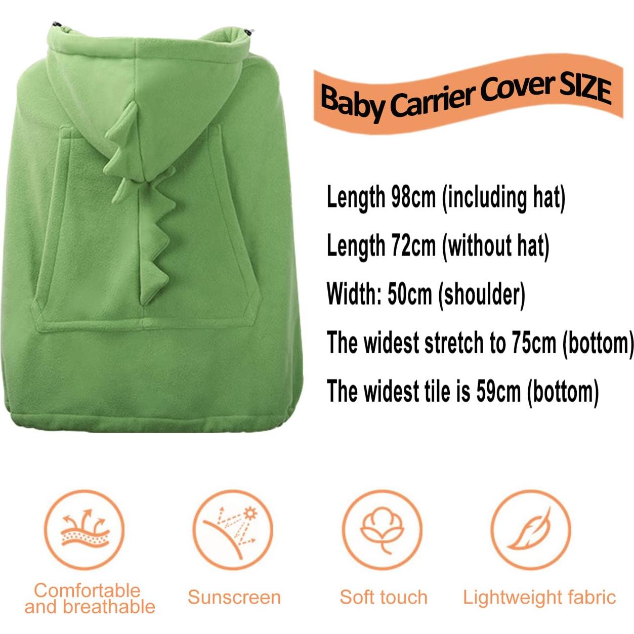 Cubierta de Portabebés Verde Algodón HG06 Suave y Cálida