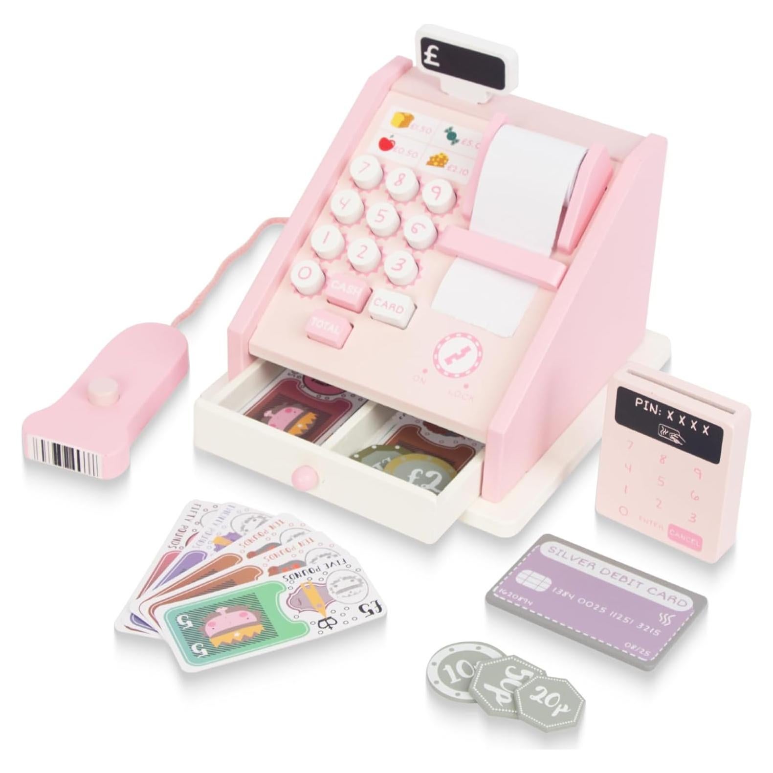 Registradora de Juguete de Madera WoodenEdu para Niños 3-8 Años