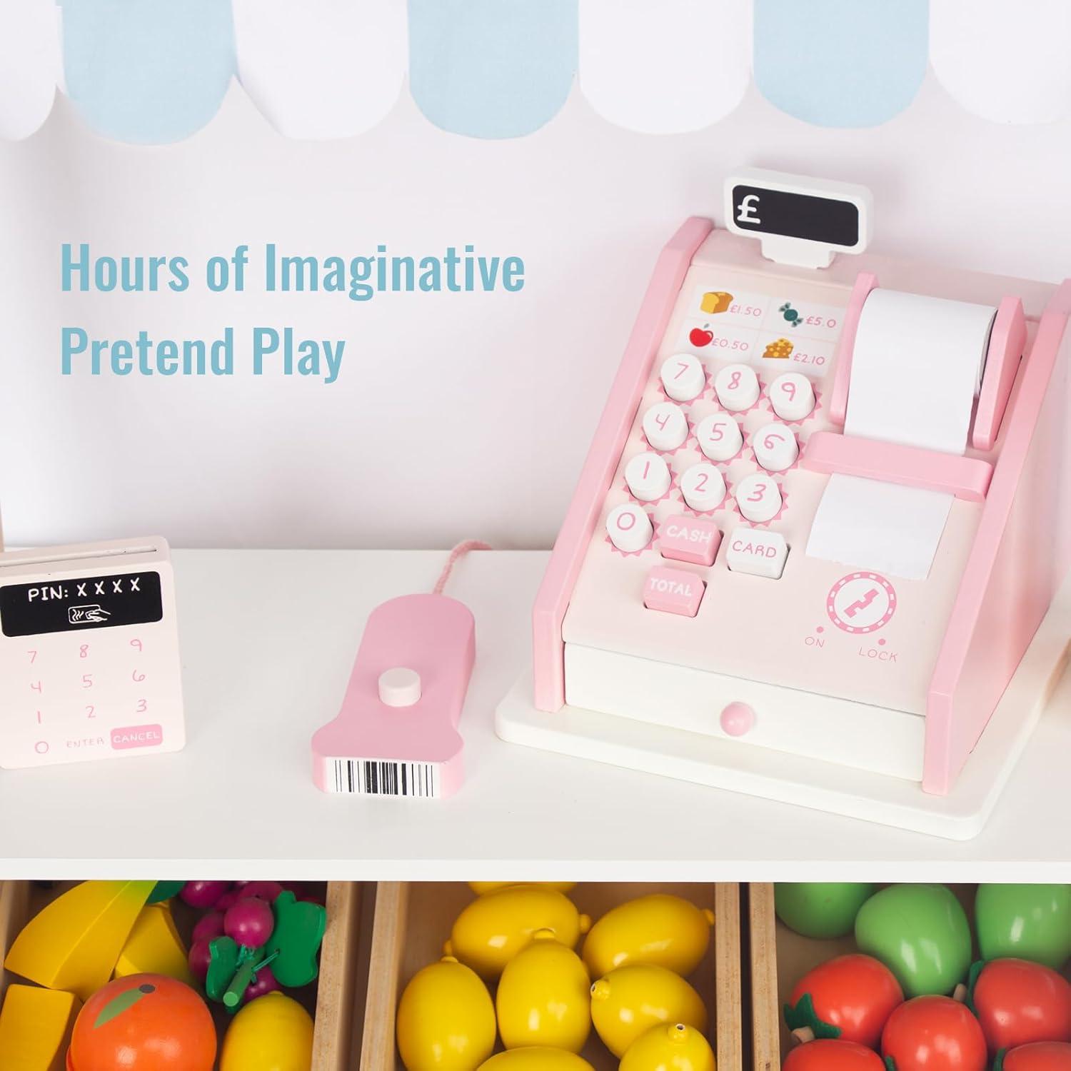 Registradora de Juguete de Madera WoodenEdu para Niños 3-8 Años