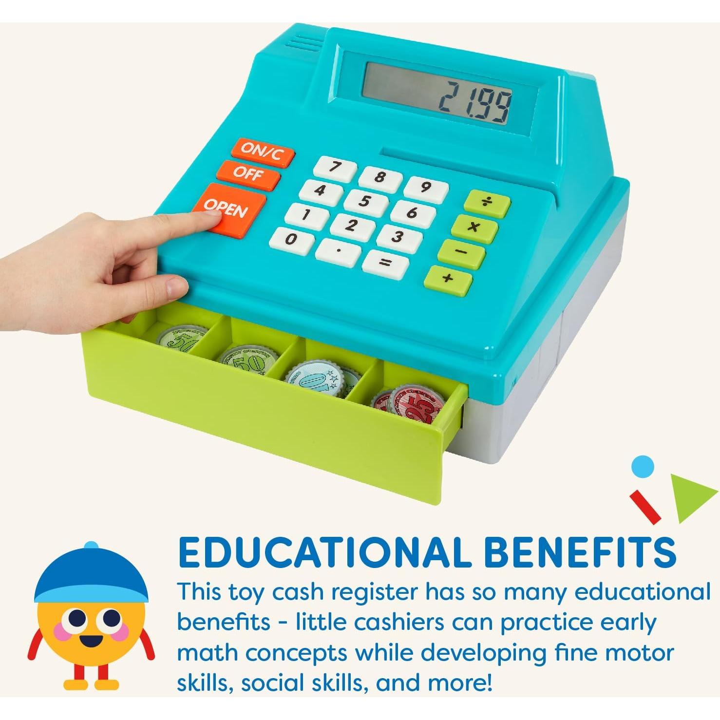 Caja Registradora de Juguete Battat con Dinero y Tarjeta - 48 Piezas