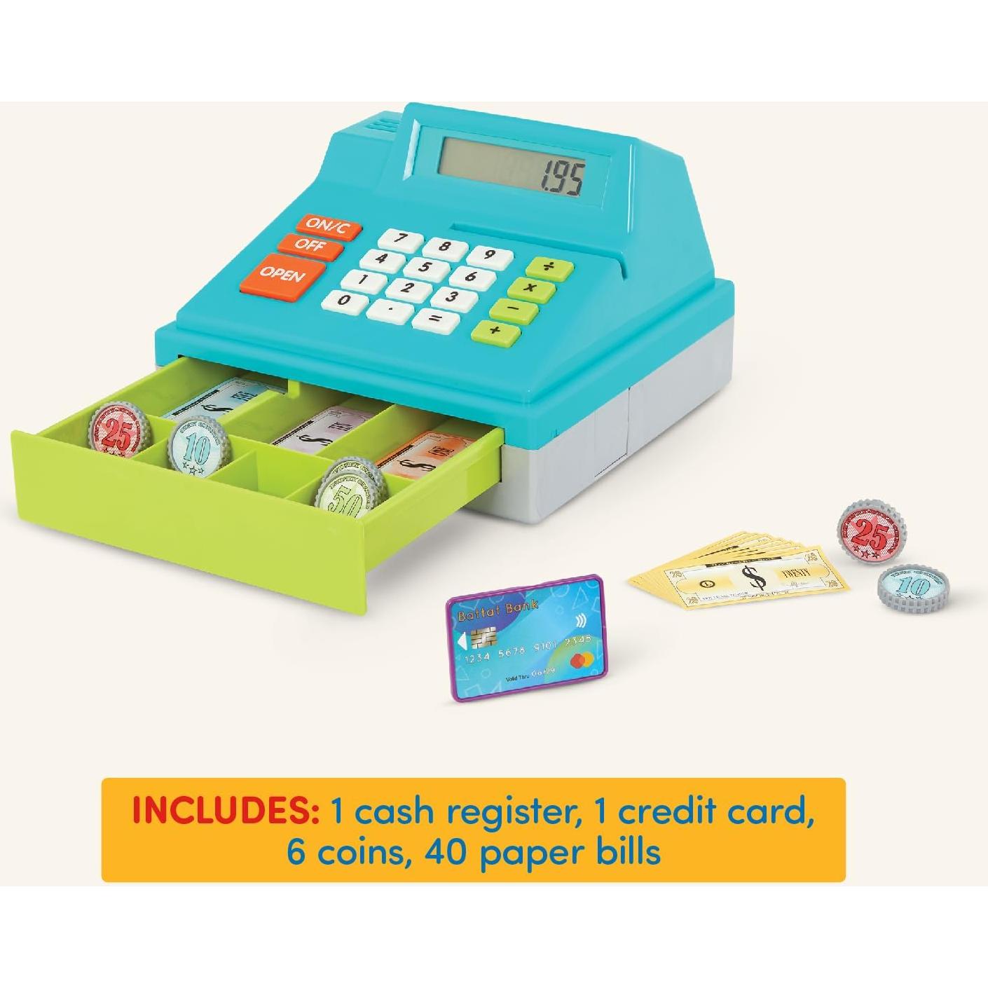 Caja Registradora de Juguete Battat con Dinero y Tarjeta - 48 Piezas