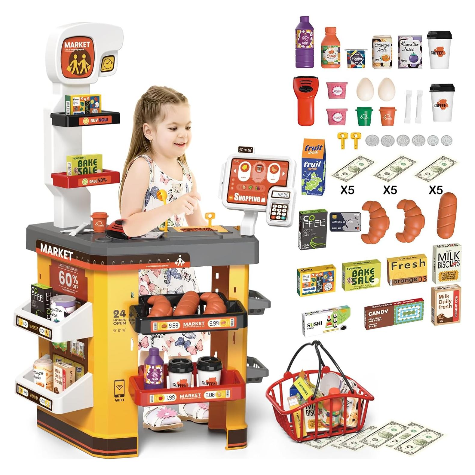 Juego de Supermercado deAO con Registradora y 54 Accesorios